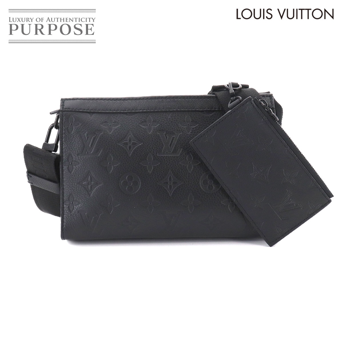 LOUIS VUITTON モノグラム シャドウ ガストン ウエアラブル ウォレット ショルダー バッグ レザー ブラック M81115 RFID Gaston Wearable Wallet ルイ ヴィトン 90330863