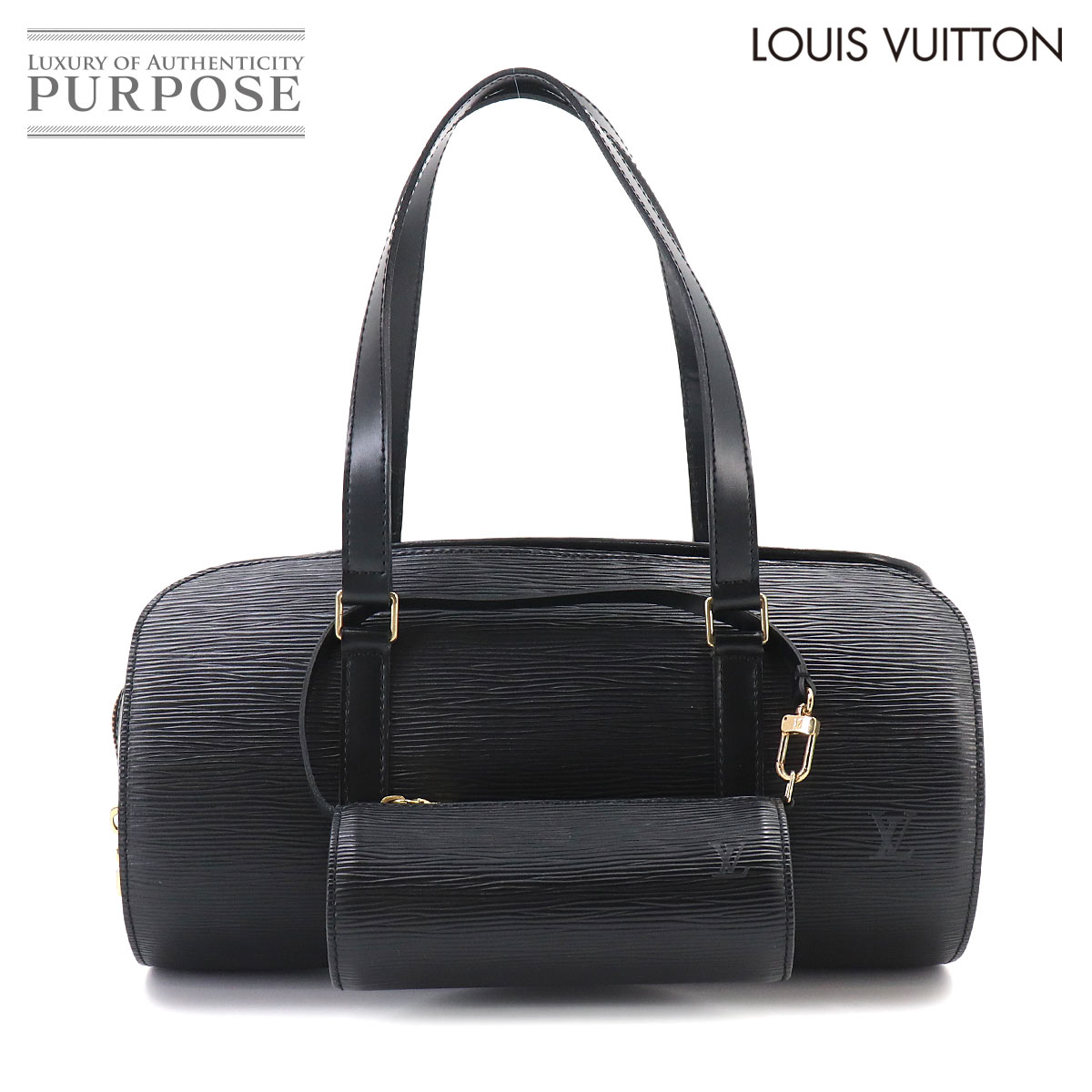 LOUIS VUITTON エピ スフロ ハンド バッグ レザー ノワール M52222 ゴールド 金具 Soufflot  ルイ ヴィトン 90331101