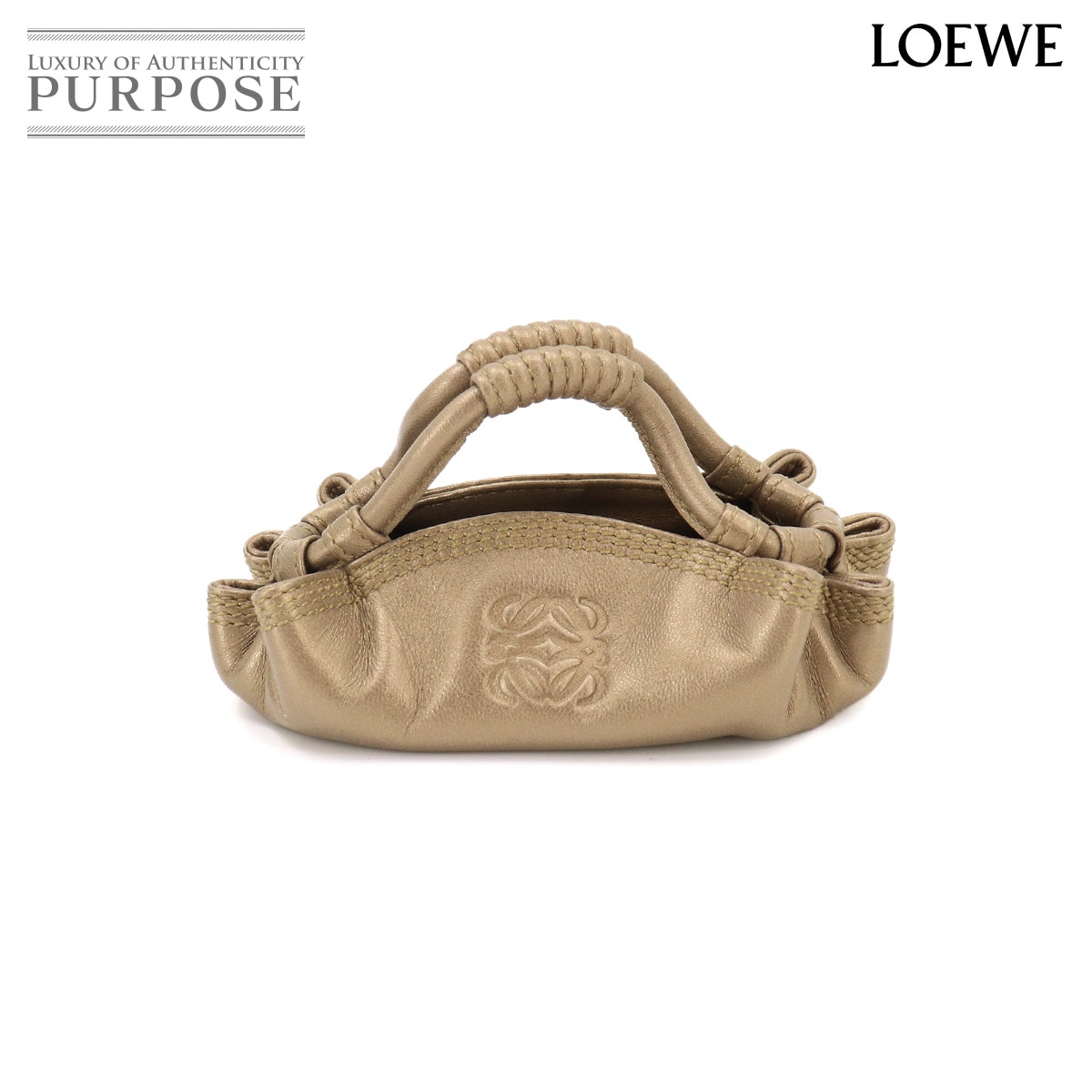 LOEWE アナグラム ナッパアイレ コインケース 小銭入れ 財布 レザー ブロンズ シルバー 金具 Coin Purse ロエベ 90333758