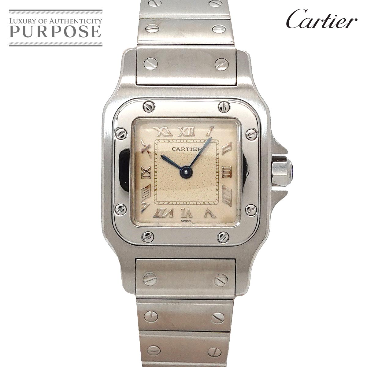 Cartier サントスガルベ SM W20024D6 レディース 腕時計 アイボリー クォーツ ウォッチ Santos Galbee カルティエ 90329182