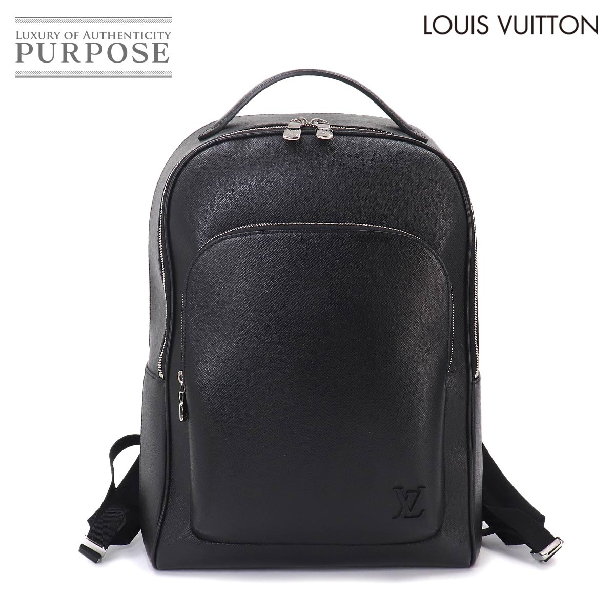 LOUIS VUITTON タイガ アヴェニュー バックパック リュックサック レザー ノワール M30977 RFID Avenue Backpack ルイ ヴィトン 90328405