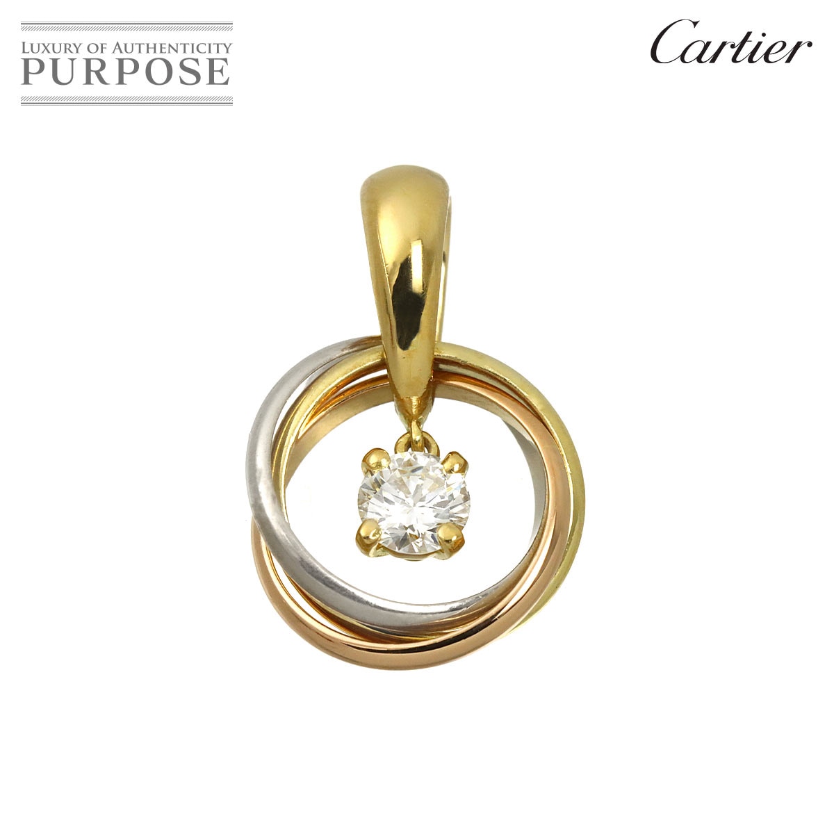 Cartier トリニティ ダイヤ ペンダントトップ K18 YG WG PG スリーゴールド 750 Trinity Pendant Top カルティエ 90328908