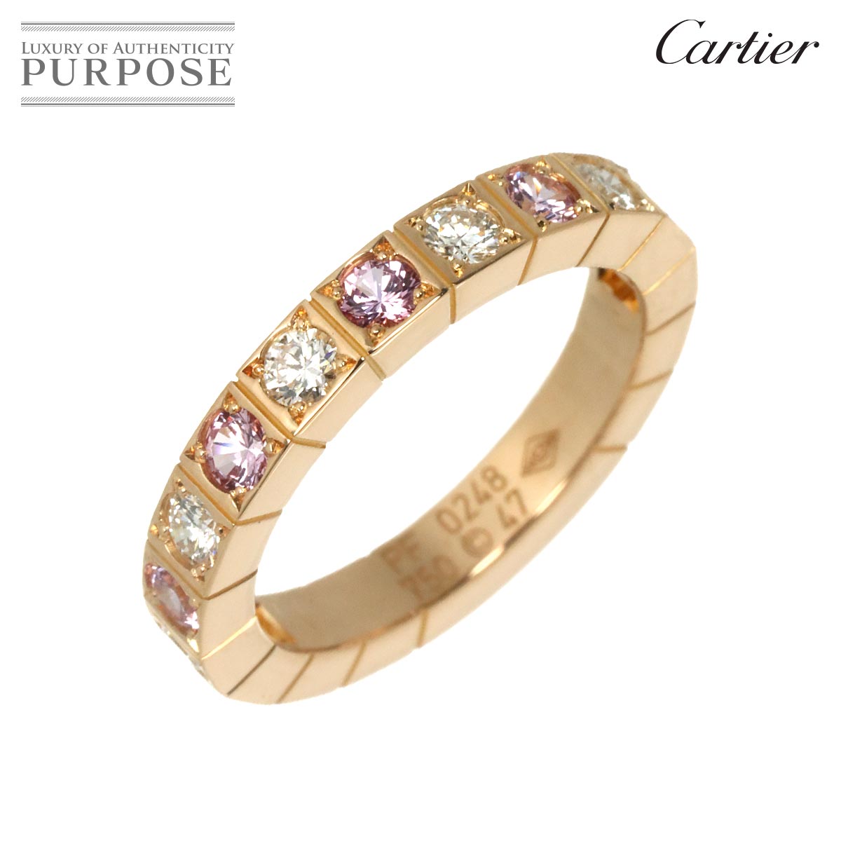 Cartier ラニエール #47 リング ピンクサファイヤ ダイヤ K18 PG ピンクゴールド 750 指輪 Lanieres カルティエ 90329868