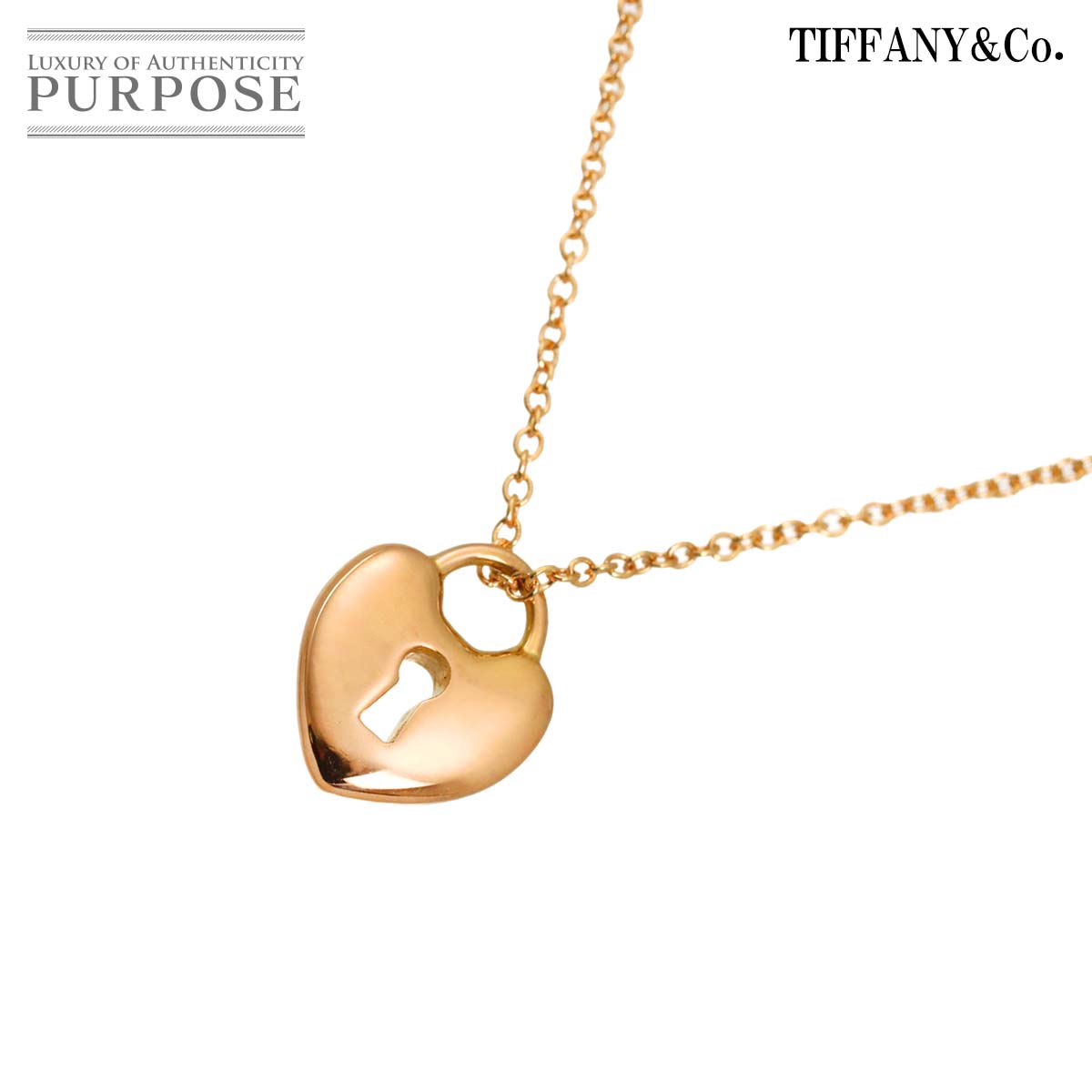 TIFFANY&Co. ハートロック  ネックレス 40cm K18 PG ピンクゴールド 750 Necklace ティファニー 90329876