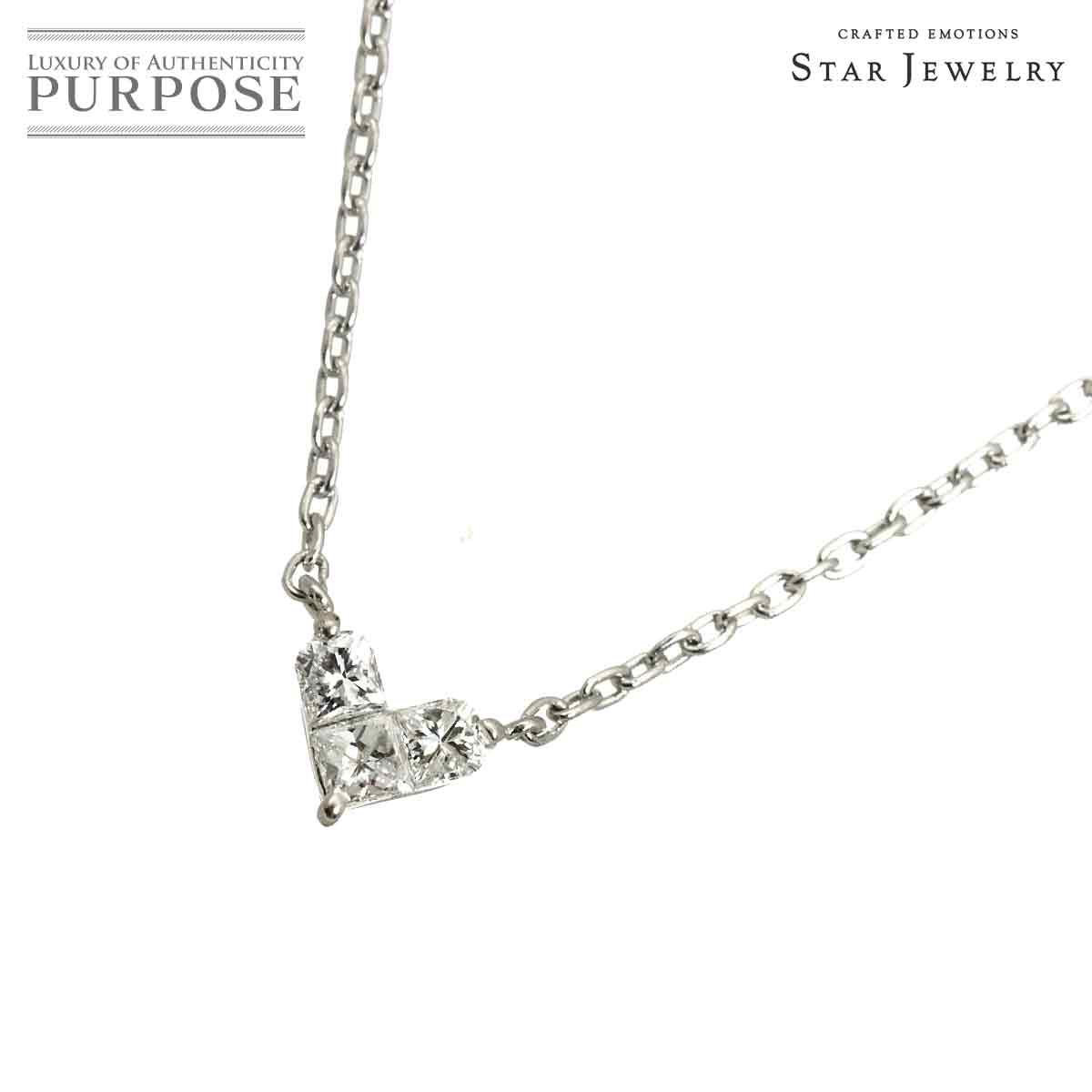 Star Jewelry ミステリアス ハート ダイヤ 0.10ct ネックレス 41cm Pt プラチナ Diamond Necklace 【証明書付き】 スタージュエリー 90329904