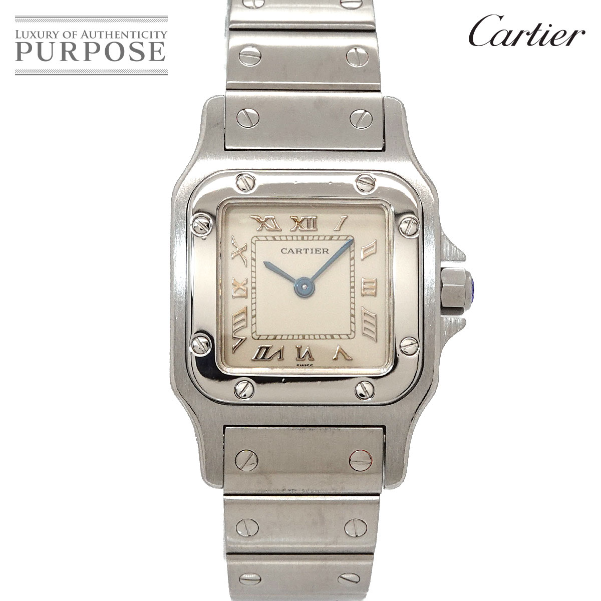Cartier サントスガルベ SM W20024D6 レディース 腕時計 アイボリー クォーツ ウォッチ Santos Galbee カルティエ 90329960
