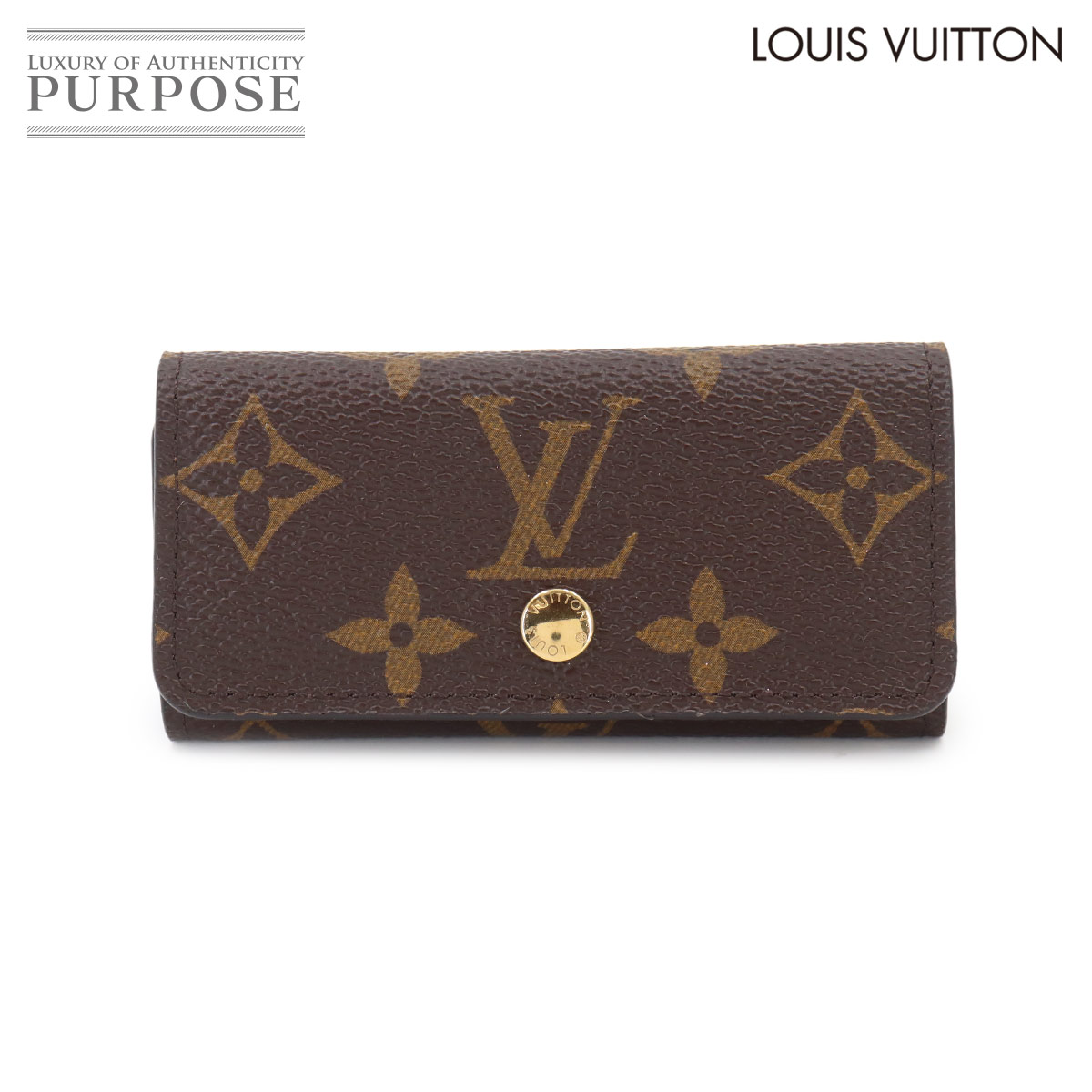 LOUIS VUITTON モノグラム ミュルティクレ4 4連 キーケース ブラウン M69517 Key Holder ルイ ヴィトン 90330359