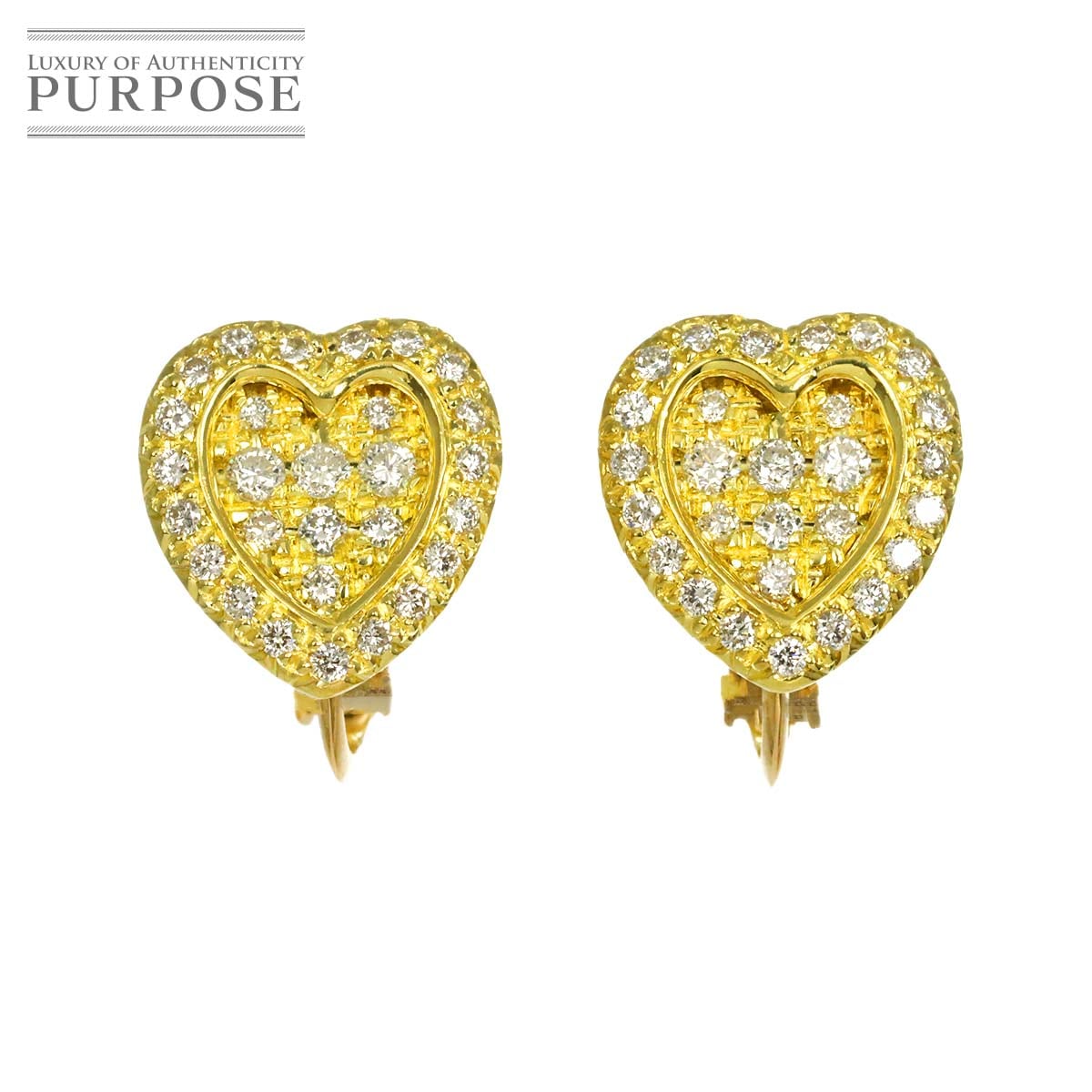 ダイヤ 0.35ct/0.35ct イヤリング K18 YG イエローゴールド 750 Diamond Earrings 90330783