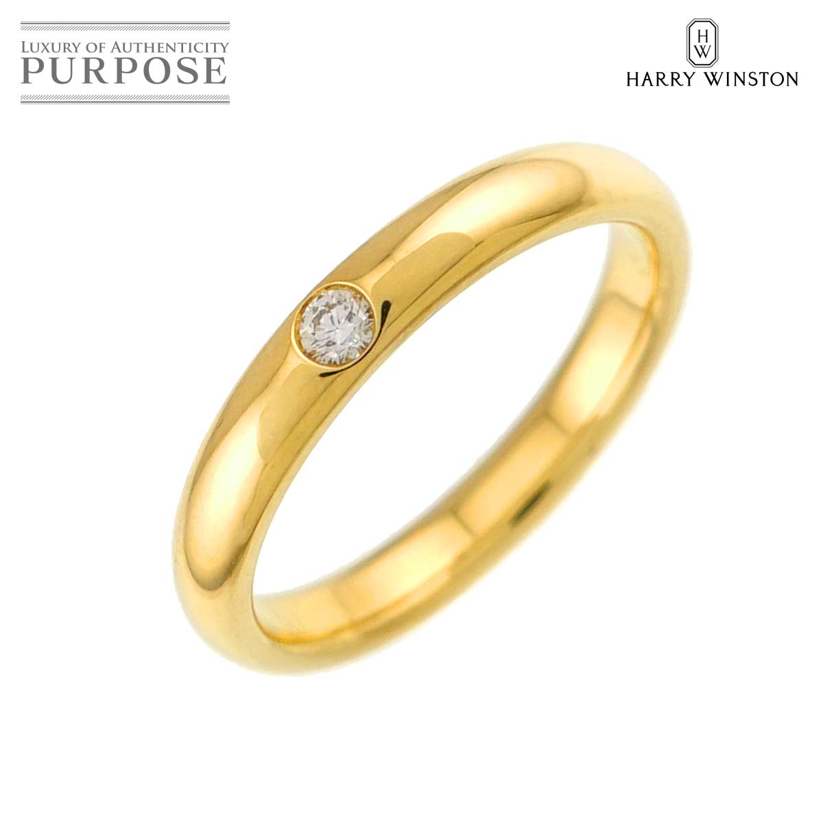 HARRY WINSTON ラウンド 10.5号 リング ダイヤ K18 YG イエローゴールド 750 指輪 Diamond Ring【証明書付き】ハリーウィンストン 90330991