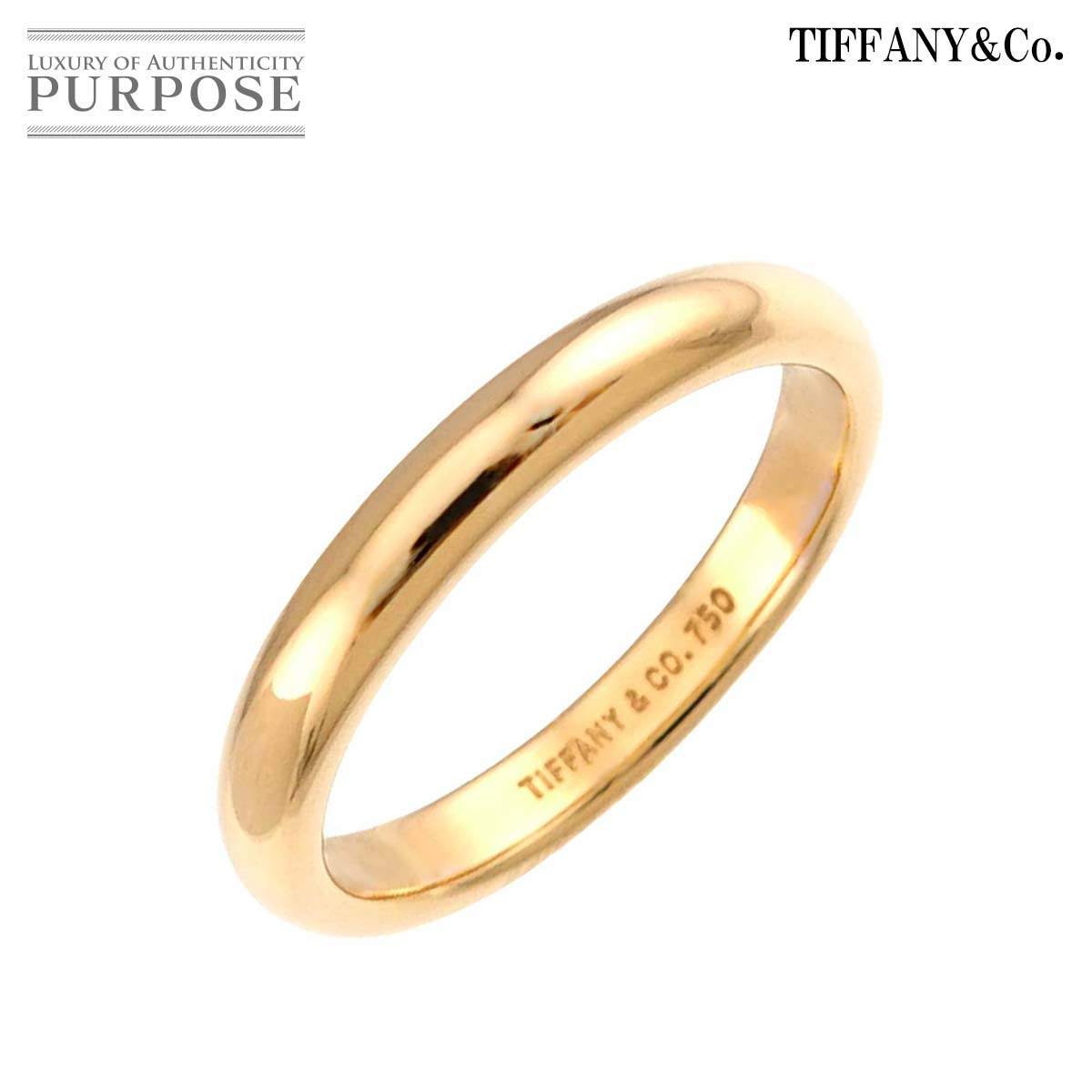 TIFFANY&CO. フォーエバー バンド 9号 リング 幅2.7mm K18 YG イエローゴールド 750 指輪 Band Ring ティファニー 90331548