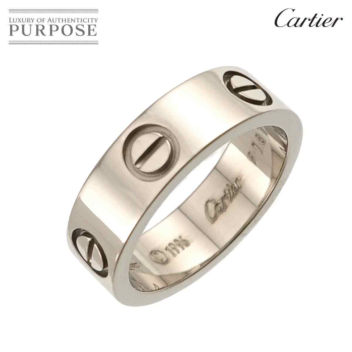 Cartier ラブ #52 リング K18 WG ホワイトゴールド 750 指輪 Love Ring カルティエ 90331609