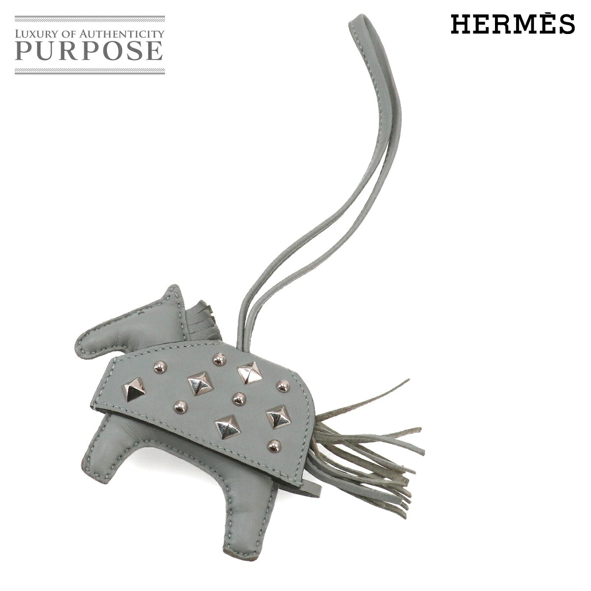 HERMES ロデオ ロベオ ロック PM バッグ チャーム アニョーミロ グリパンタン K刻印 シルバー 金具 Rodeo Robeo Rock PM エルメス 90332349
