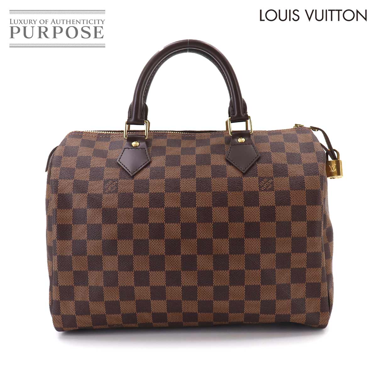 LOUIS VUITTON ダミエ スピーディ 30 ハンド バッグ エベヌ ブラウン N41364 ゴールド 金具 Speedy 30 ルイ ヴィトン 90332993