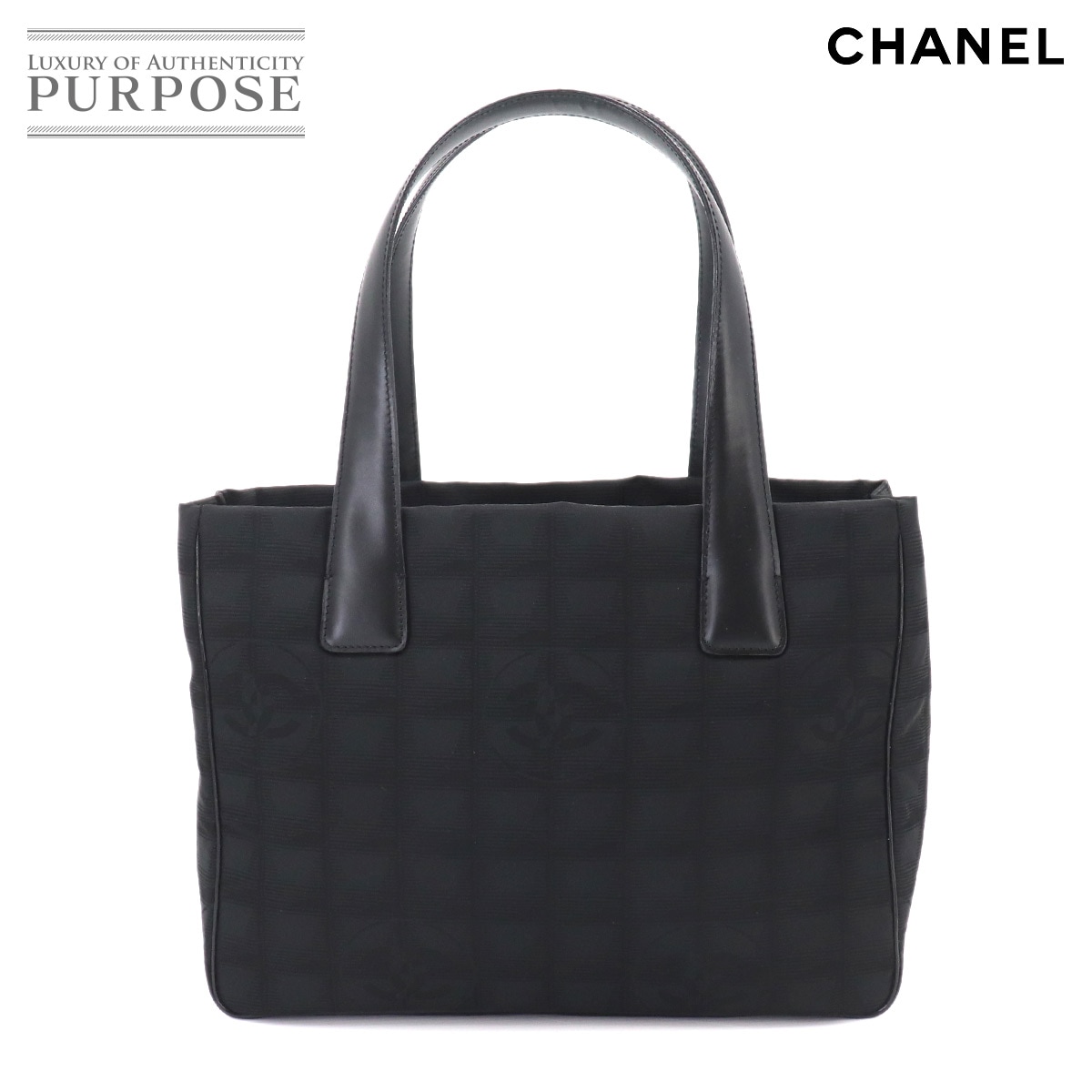 CHANEL ニュートラベルライン トート PM バッグ ナイロンジャガード レザー ブラック A20457 New Travel Line Tote PM シャネル 90333027