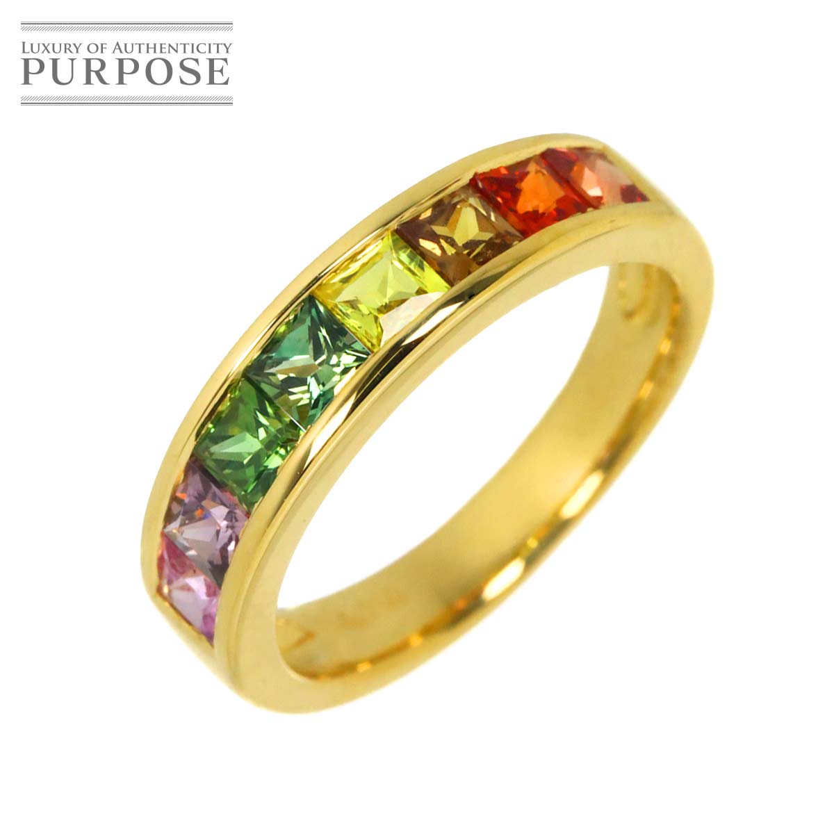 リング 11号 サファイヤ 1.63ct K18 YG イエローゴールド 750 指輪 Sapphire Ring 90333525