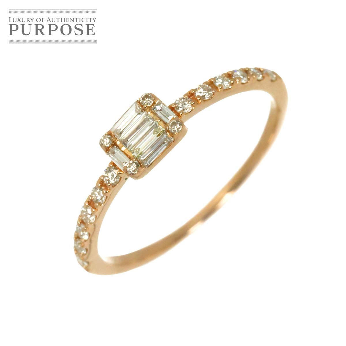 リング 9号 ダイヤ 0.20ct K18 PG ピンクゴールド 750 指輪 Diamond Ring 90333552