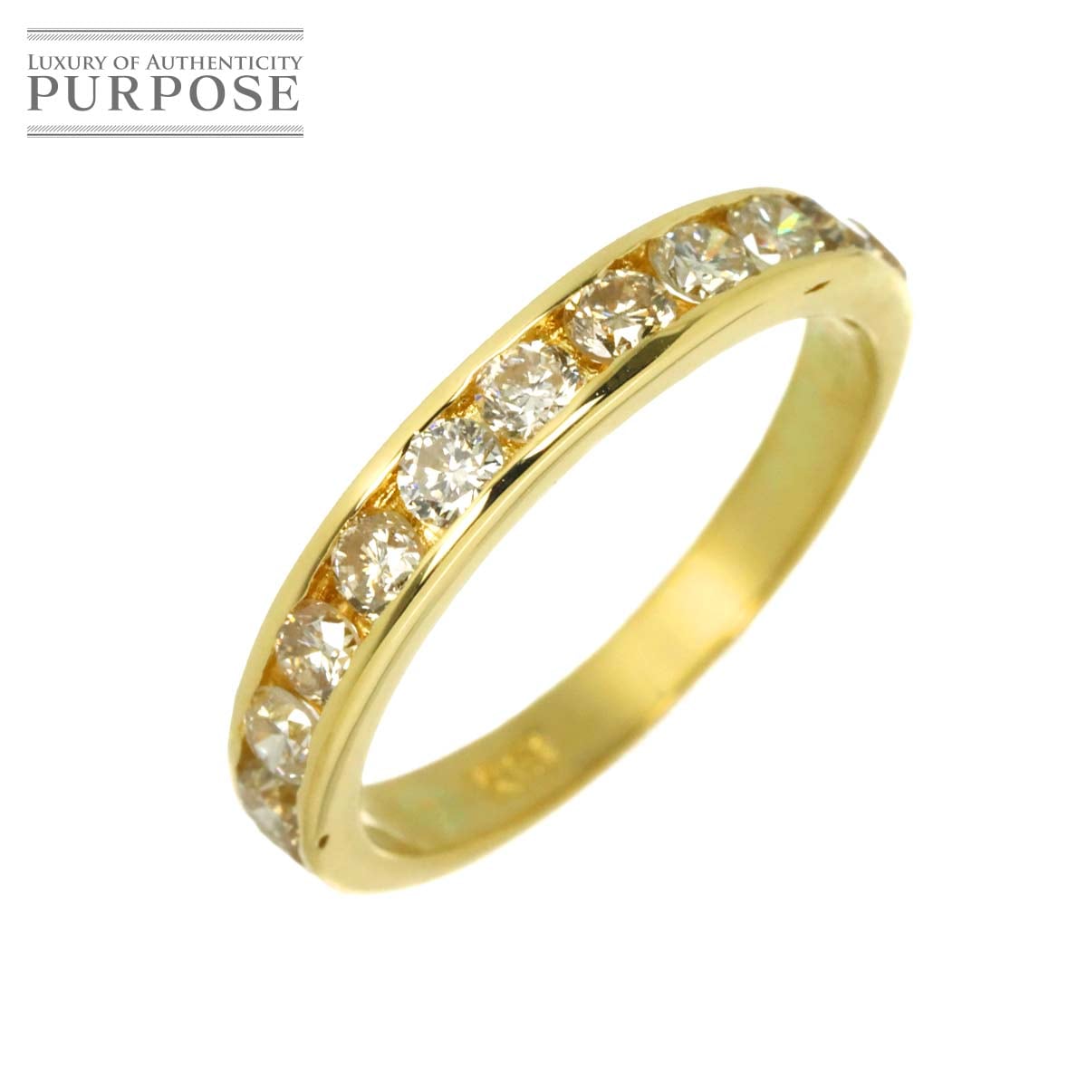 リング 11号 ダイヤ 0.87ct K18 YG イエローゴールド 750 指輪 Diamond Ring 90333597