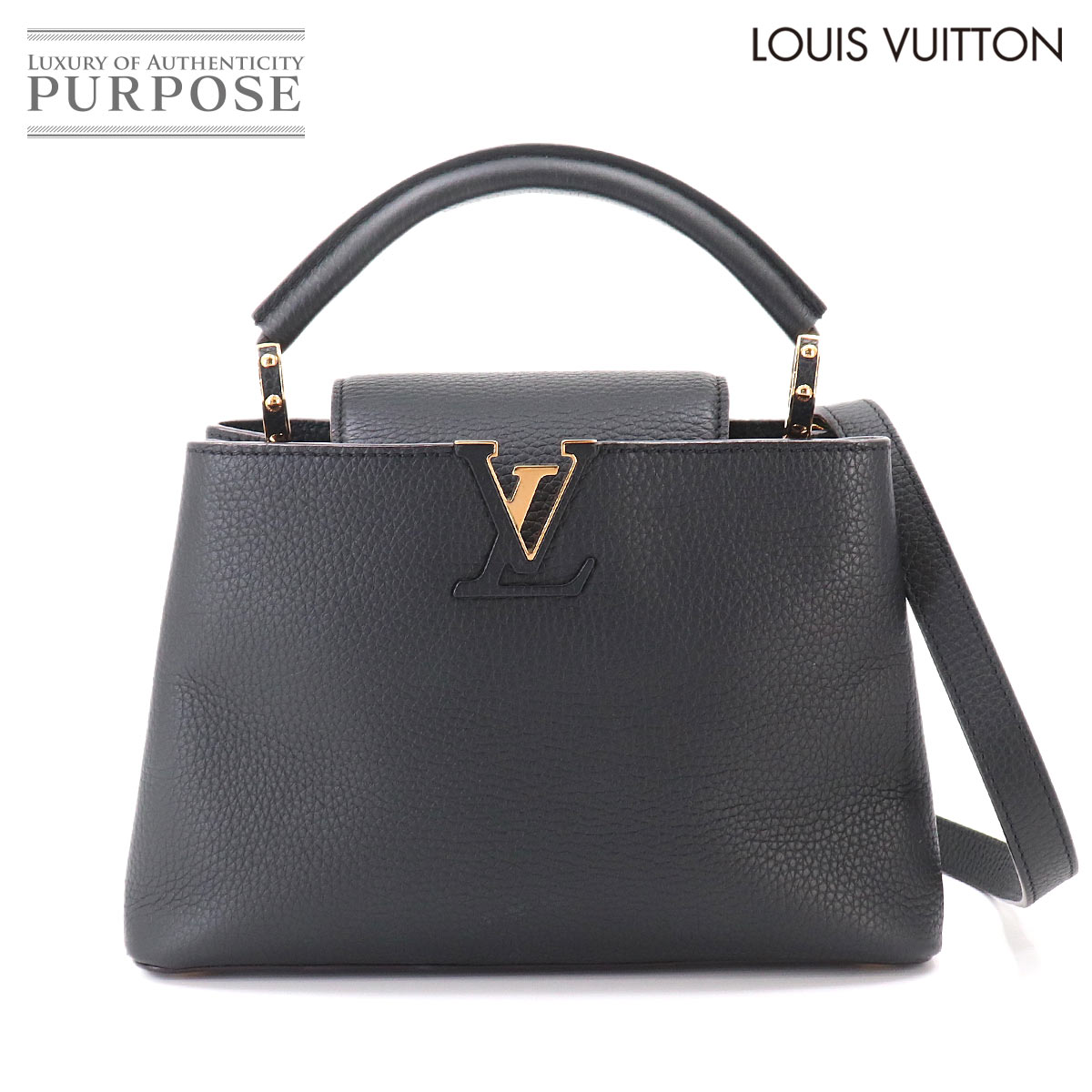 LOUIS VUITTON カプシーヌ BB 2way ハンド ショルダー バッグ トリヨンレザー ブラック M94755 RFID Capucines BB ルイ ヴィトン 90334279