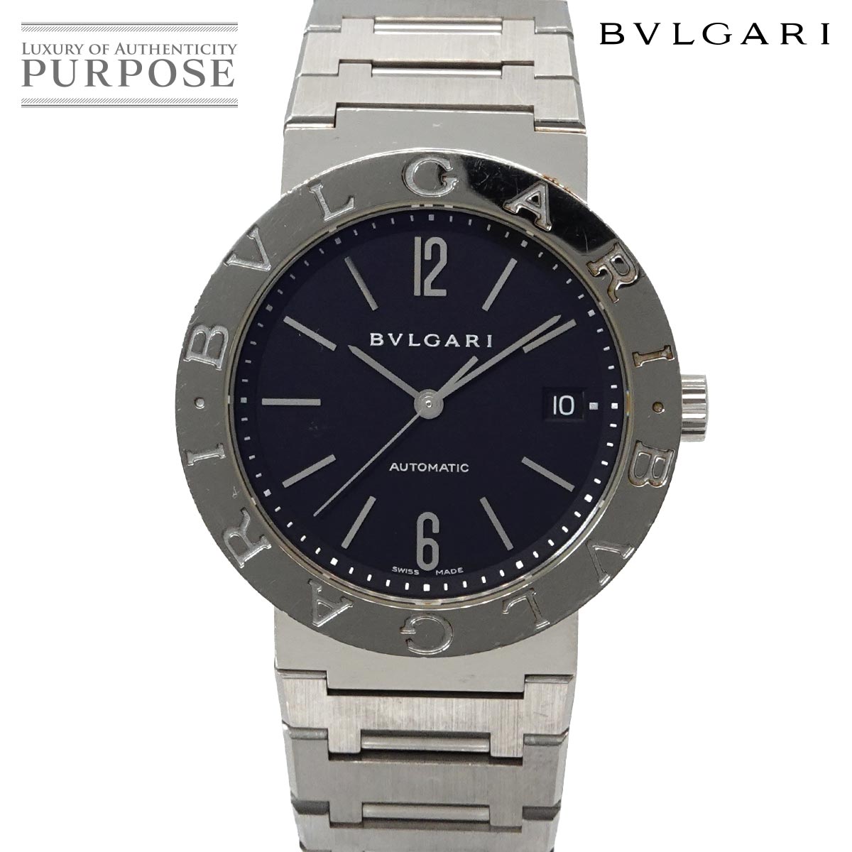 BVLGARI ブルガリブルガリ BB38SSAUTO メンズ 腕時計 デイト ブラック オートマ 自動巻き ウォッチ ブルガリ 90335426