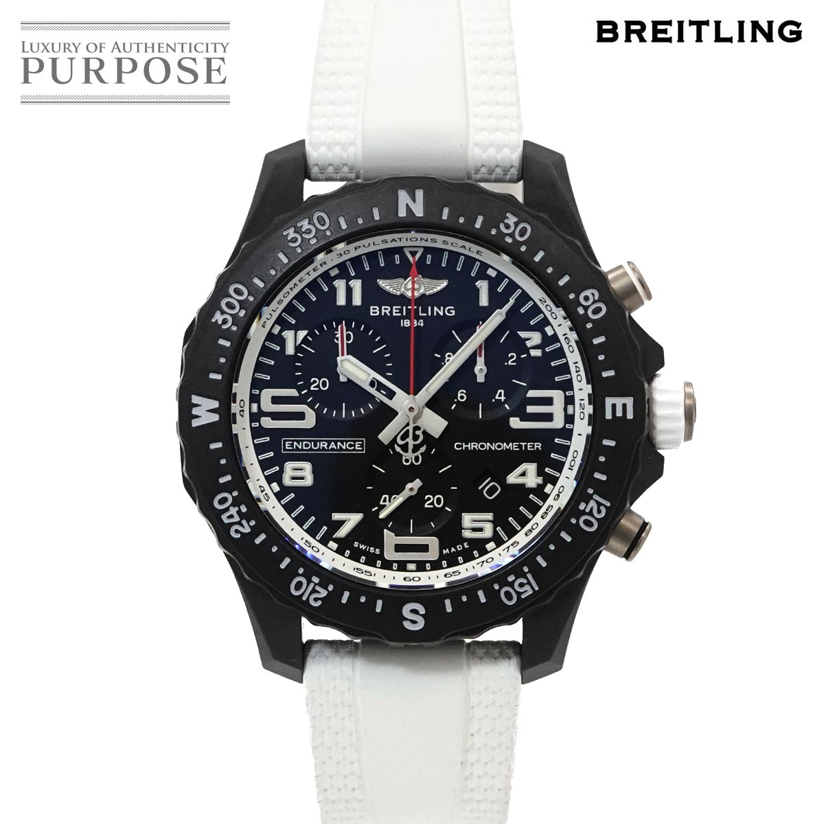 BREITLING エンデュランス プロ X83310 クロノグラフ メンズ 腕時計 デイト ホワイト クォーツ ウォッチ Endurance Pro ブライトリング 90335555