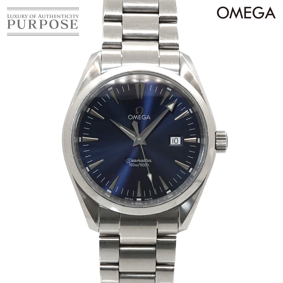 OMEGA シーマスター アクアテラ 2517 80 メンズ 腕時計 デイト ブルー クォーツ ウォッチ オメガ 90335561