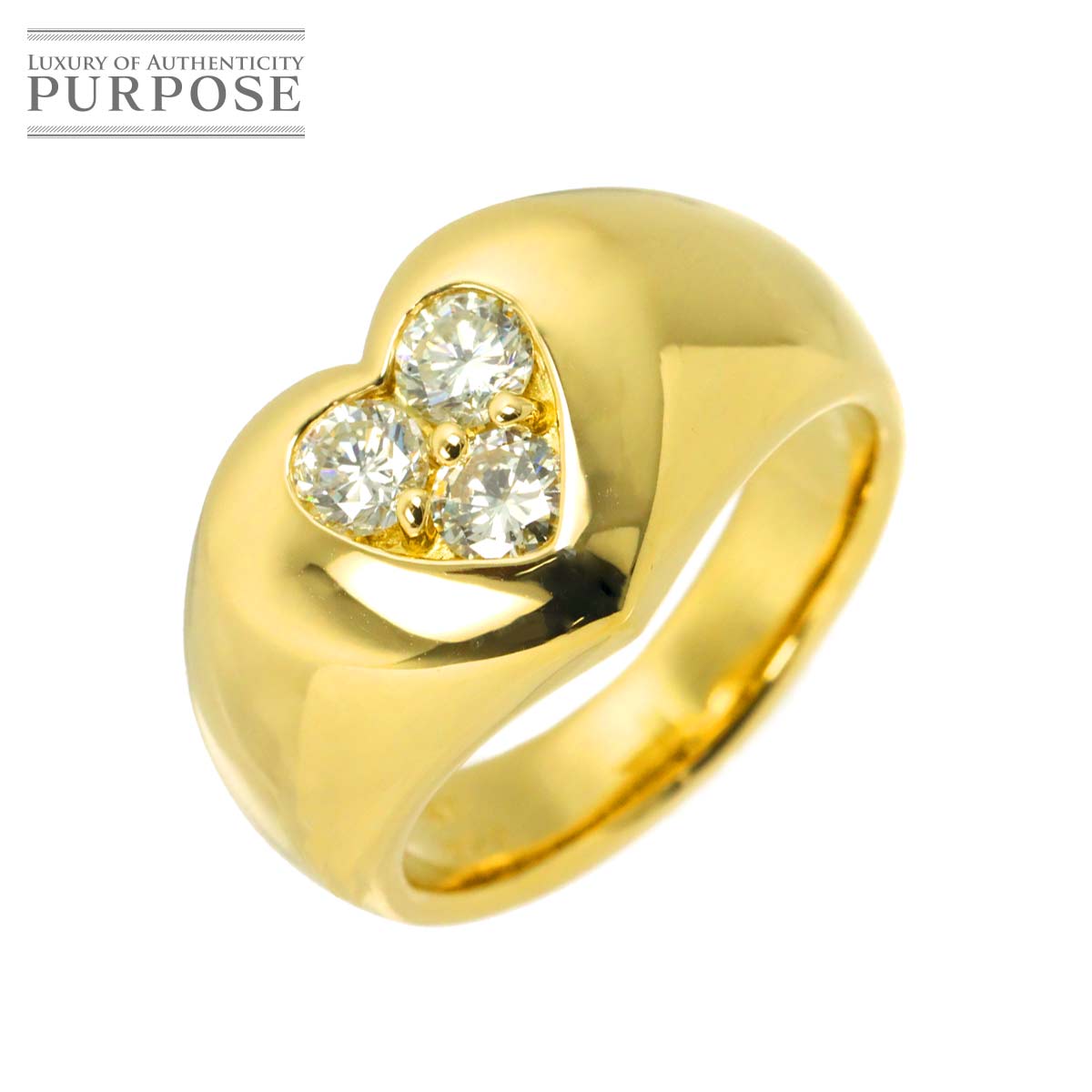 リング 11.5号 ダイヤ 0.58ct K18 YG イエローゴールド 750 指輪 Diamond Ring 90330779