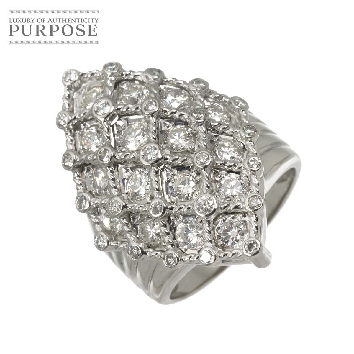 リング 14.5号 ダイヤ 2.08ct Pt プラチナ 指輪 Diamond Ring 90333475