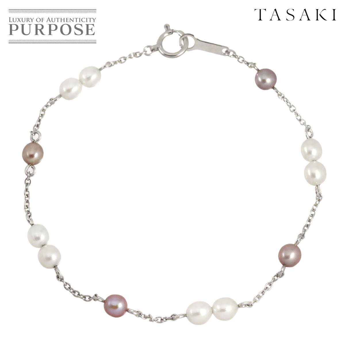 TASAKI 淡水真珠 4.4-4.0mm ブレスレット 16.5cm K18 WG ホワイトゴールド 750 田崎真珠 Freshwater cultured pearl Bracelet タサキ 90327436