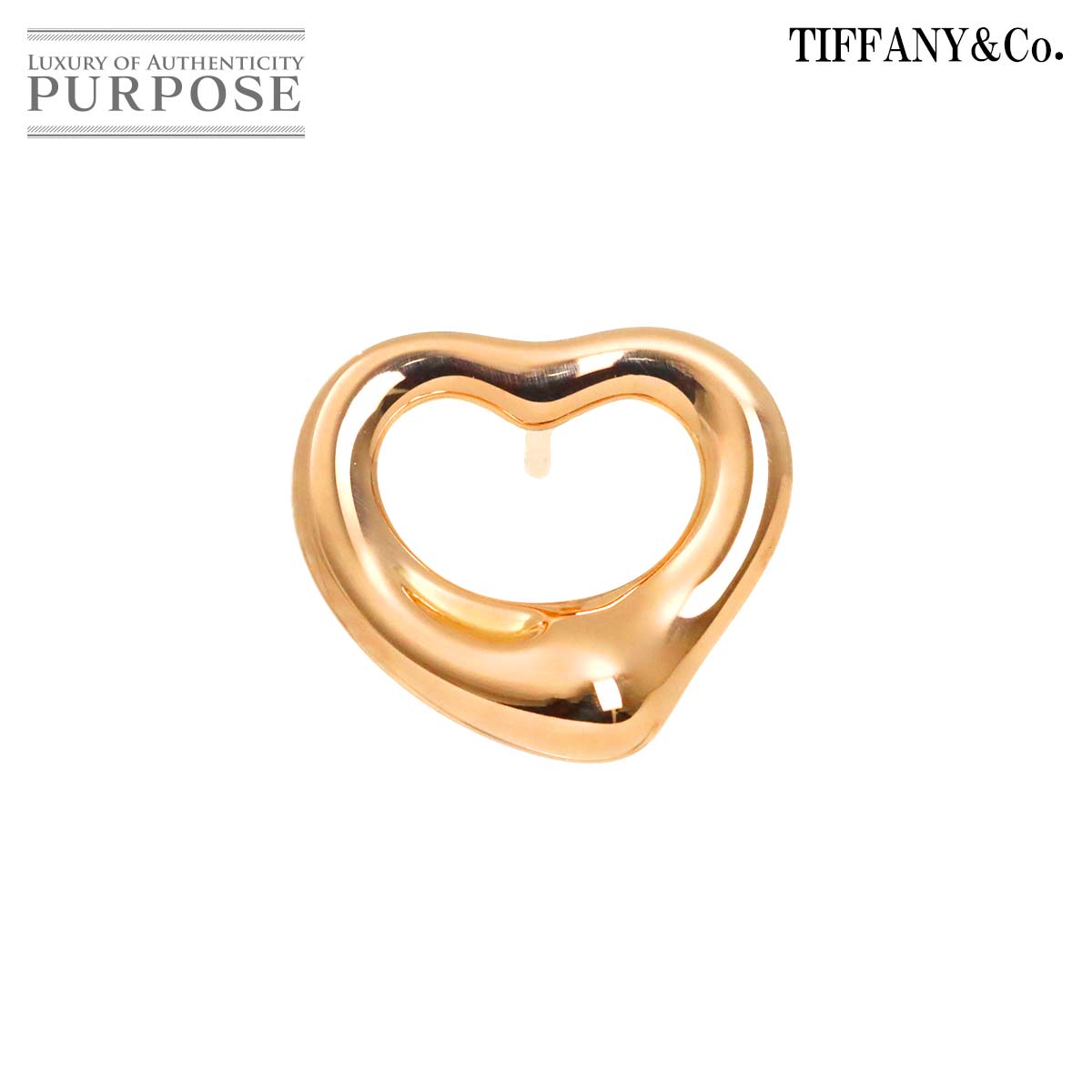 TIFFANY&CO. オープンハート ピアス K18 PG ピンクゴールド 750 片方のみ 片耳 Earring Pierced ティファニー 90328272
