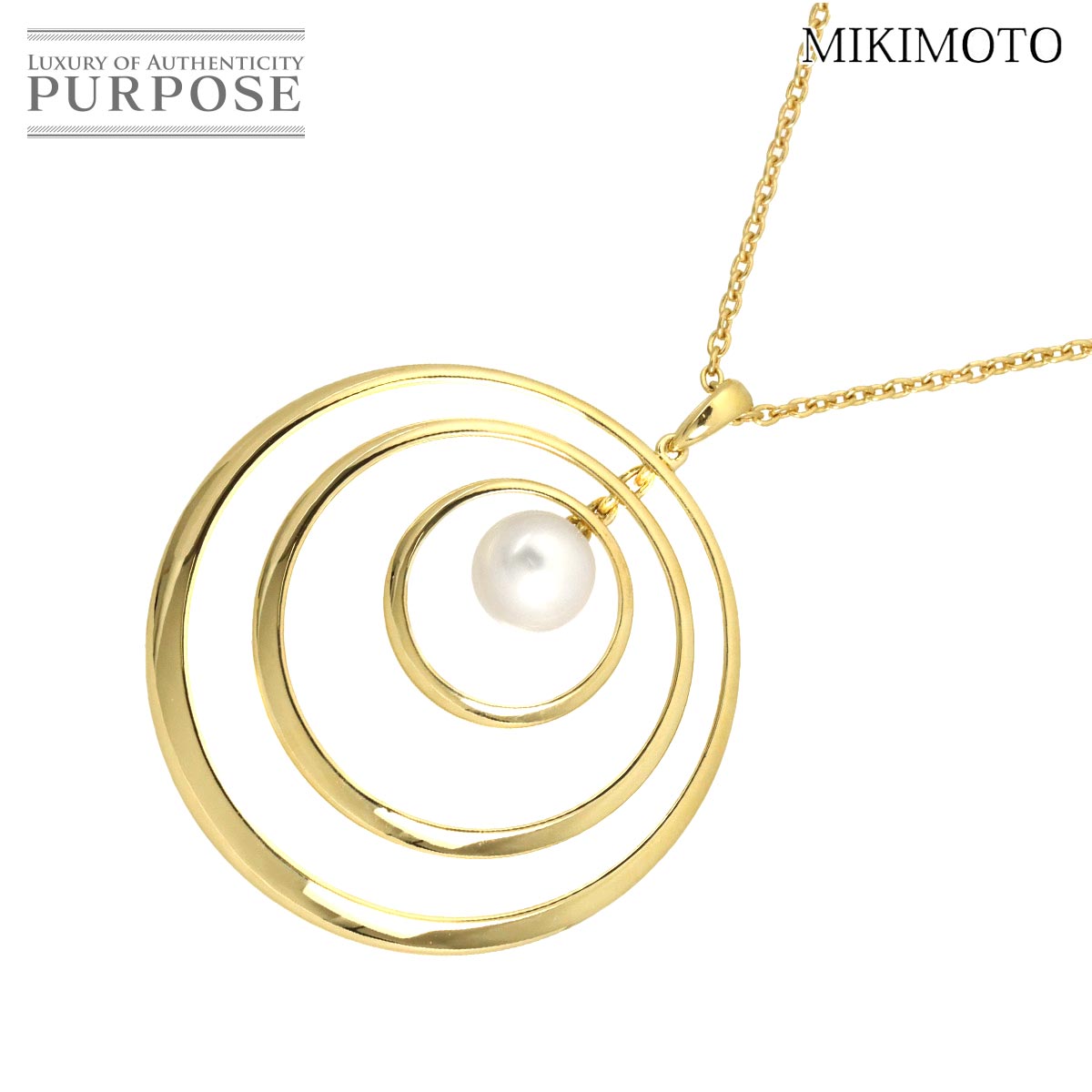MIKIMOTO アコヤ真珠 7.6mm ネックレス 69cm K18 YG イエローゴールド 750 パール Necklace ミキモト 90328918