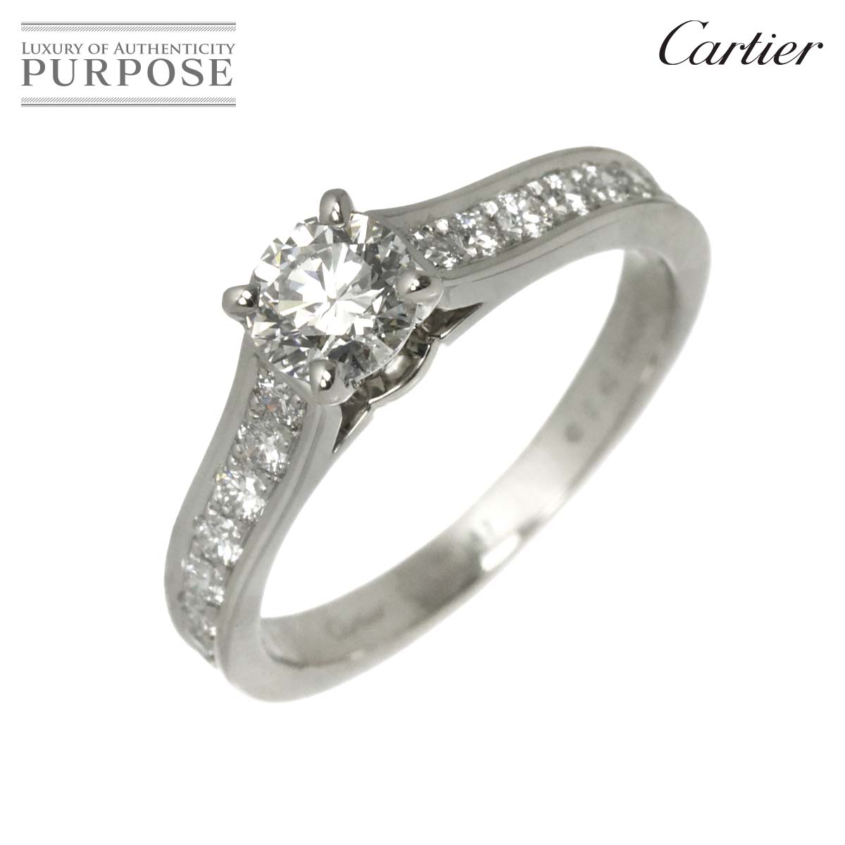 Cartier ソリテール ダイヤ 0.40ct G/VVS2/3EX #47 リング Pt 指輪 Solitaire Diamond Ring【証明書・鑑定書付き】カルティエ 90329080