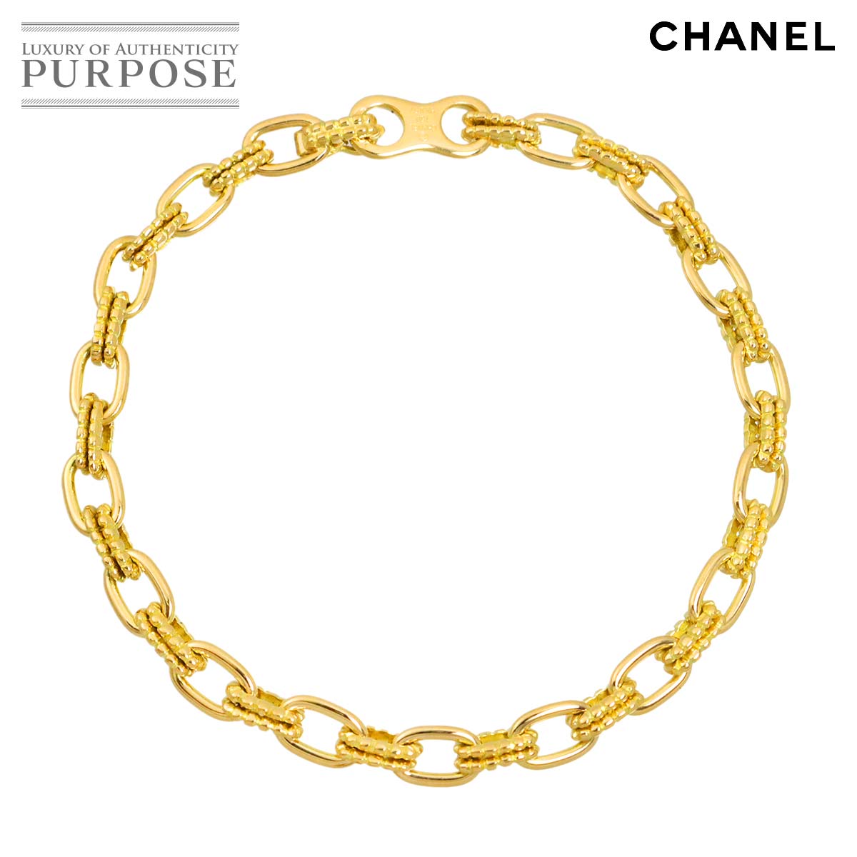 CHANEL ヴィンテージ ブレスレット 18.5cm K18 YG イエローゴールド 750 Bracelet シャネル 90329830