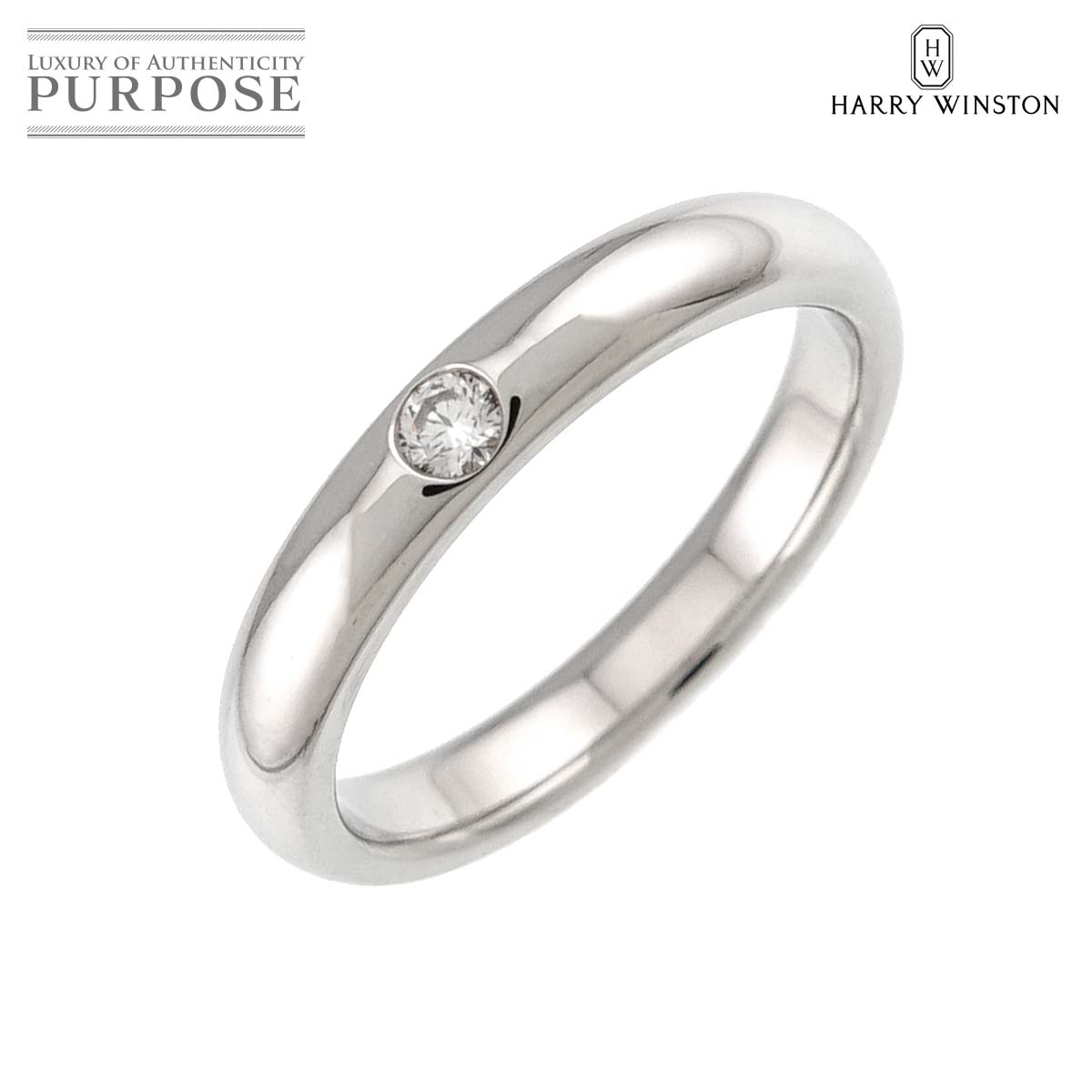 HARRY WINSTON ラウンド 8号 リング ダイヤ Pt プラチナ 指輪 Diamond Ring【証明書付き】 ハリーウィンストン 90330978