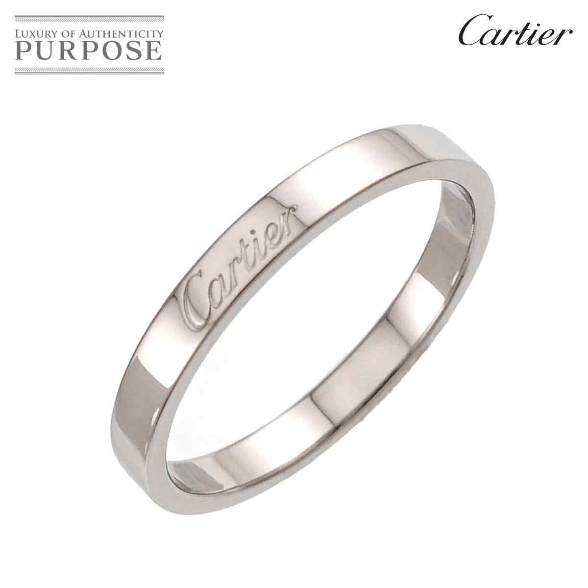 Cartier Cドゥ #63 リング 幅2.9mm Pt プラチナ エングレーブド 指輪 C de Ring カルティエ 90331604