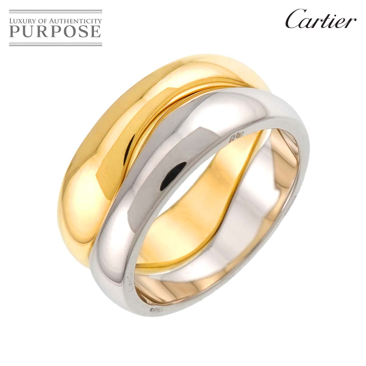 Cartier ラブミー #48 リング K18 YG WG イエロー ホワイトゴールド 750 指輪 Love Me Ring【証明書付き】 カルティエ 90332218