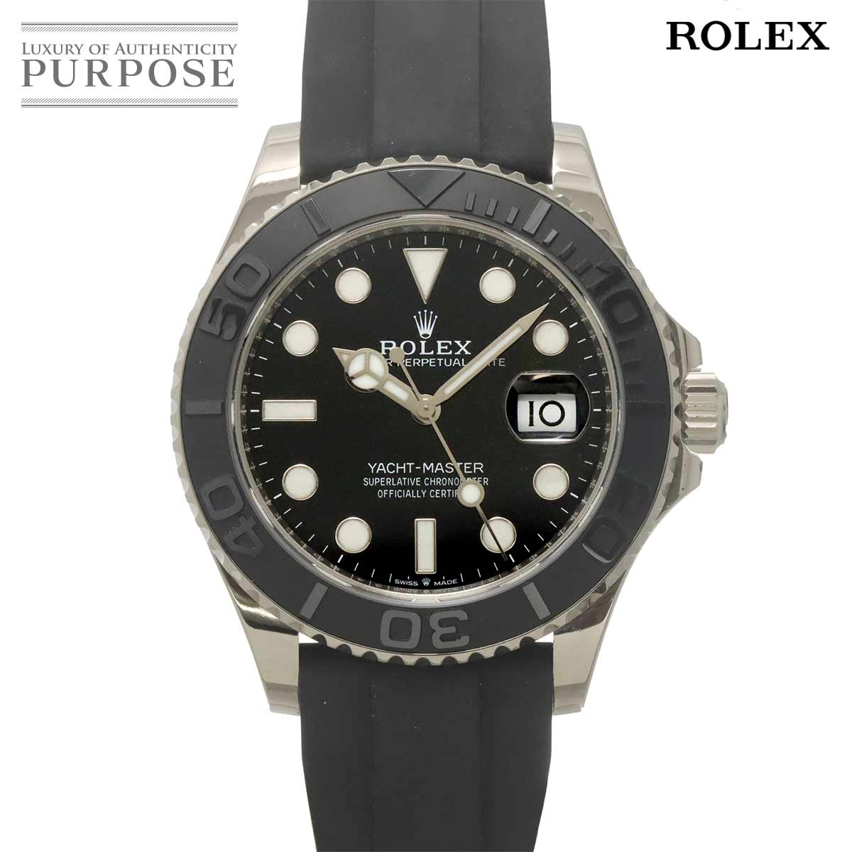 ROLEX ヨットマスター 42 226659 ランダム ルーレット メンズ 腕時計 デイト ブラック K18WG ホワイトゴールド オートマ 自動巻き ウォッチ Yacht Master ロレックス 90326829