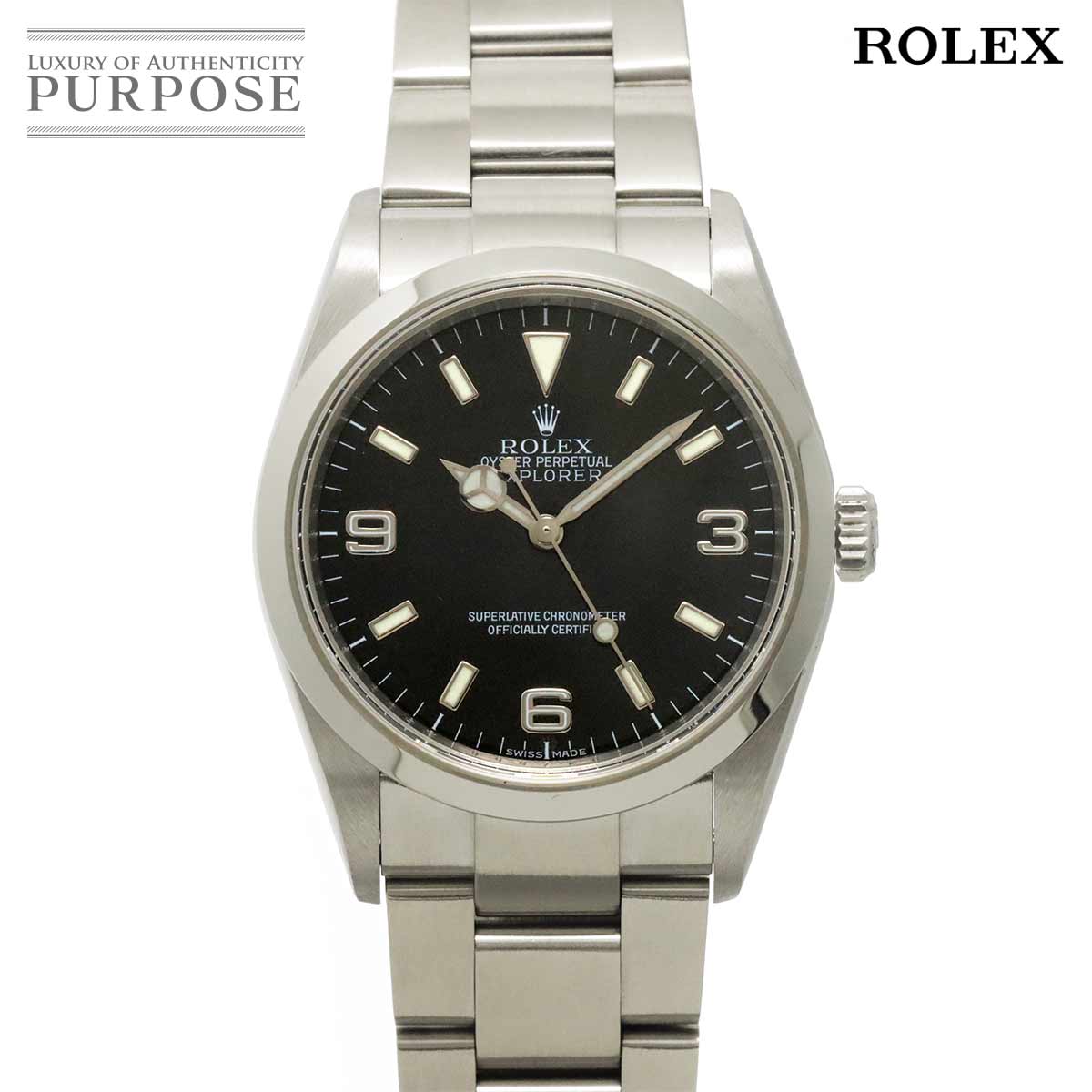 ROLEX エクスプローラー1 114270 Z番 ルーレット メンズ 腕時計 ブラック オートマ 自動巻き ウォッチ Explorer 1 ロレックス 90330051