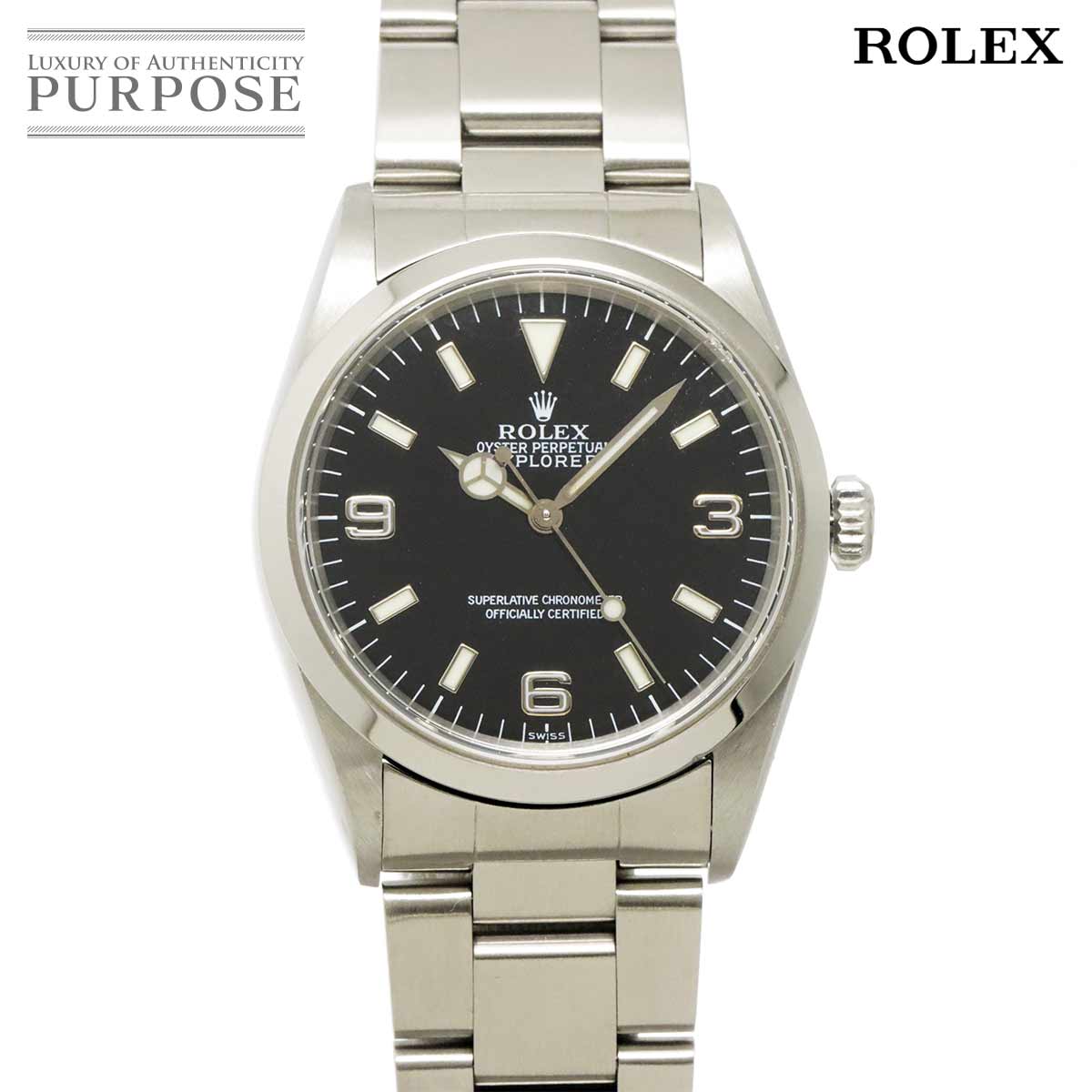 ROLEX エクスプローラー1 14270 U番 メンズ 腕時計 ブラック オートマ 自動巻き ウォッチ Explorer 1 ロレックス 90330060