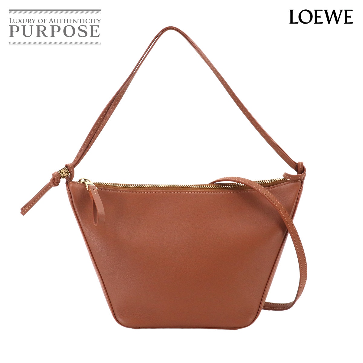 LOEWE ハンモック ホーボーバッグ ミニ ショルダー バッグ レザー タン A538G13X01 Hammock Hobo Mini ロエベ 90327272