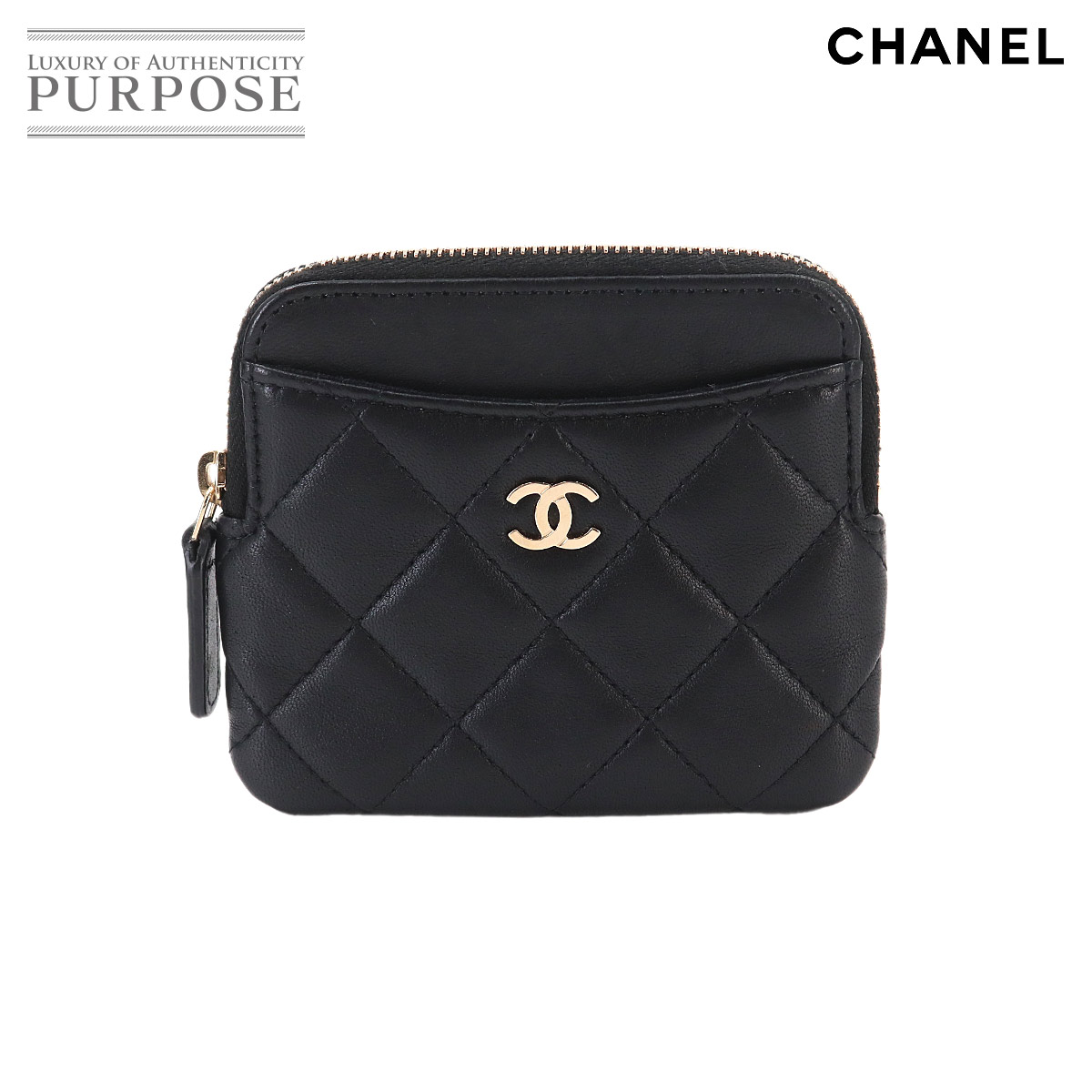 CHANEL マトラッセ コインケース 小銭入れ ラムスキン ブラック AP2061 ゴールド 金具 Matelasse Coin Purse シャネル 90333021