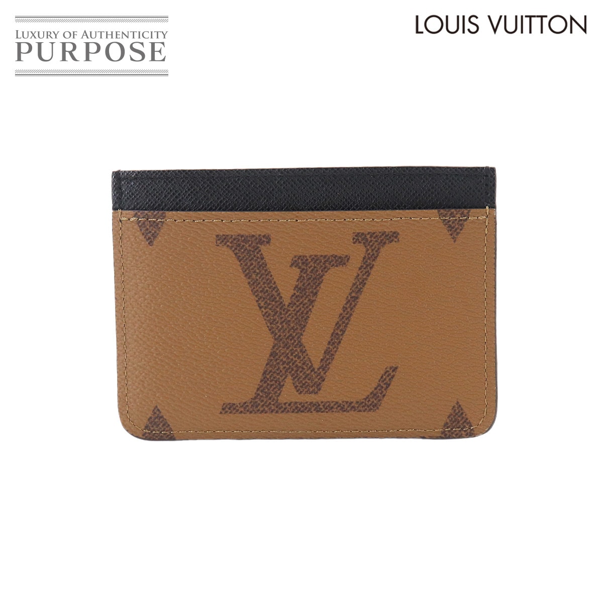 LOUIS VUITTON モノグラム リバース ポルト カルト LVサイドアップ カードケース ブラウン ブラック M82462 RFID Porte Cartes LV Side Up ルイ ヴィトン 90333731