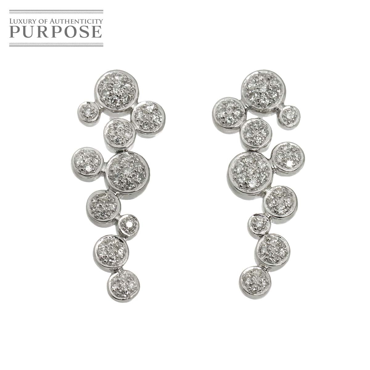 ダイヤ 0.54ct ピアス K18 WG ホワイトゴールド 750 Diamond Earrings Pierced 90334481