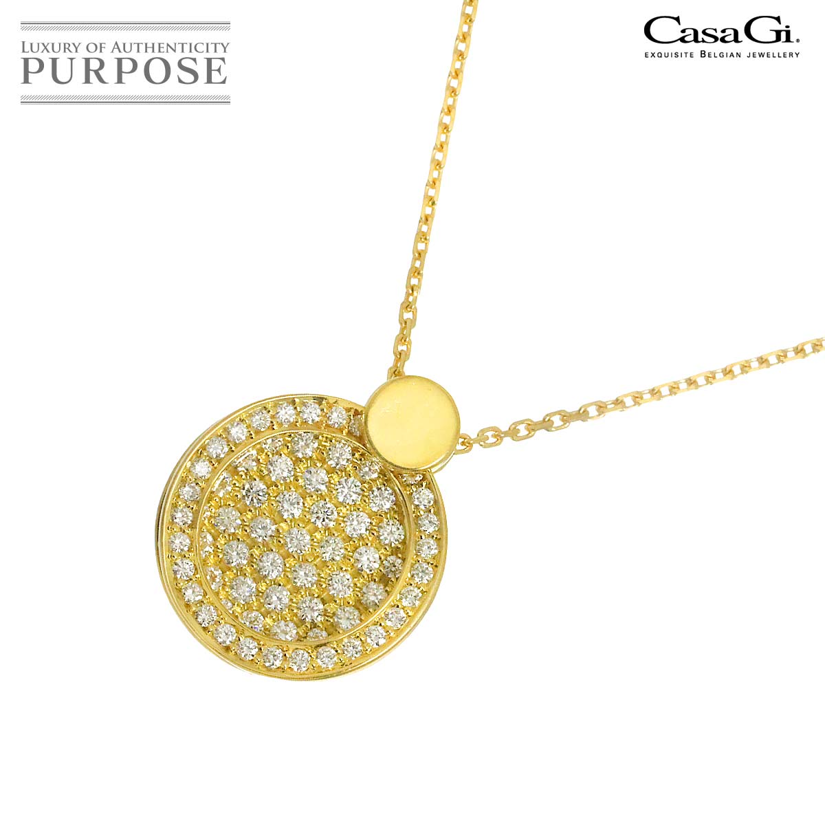 Casa Gi ダイヤ 0.65ct ネックレス 45cm K18 YG イエローゴールド 750 Diamond Necklace キャサジ 90325870