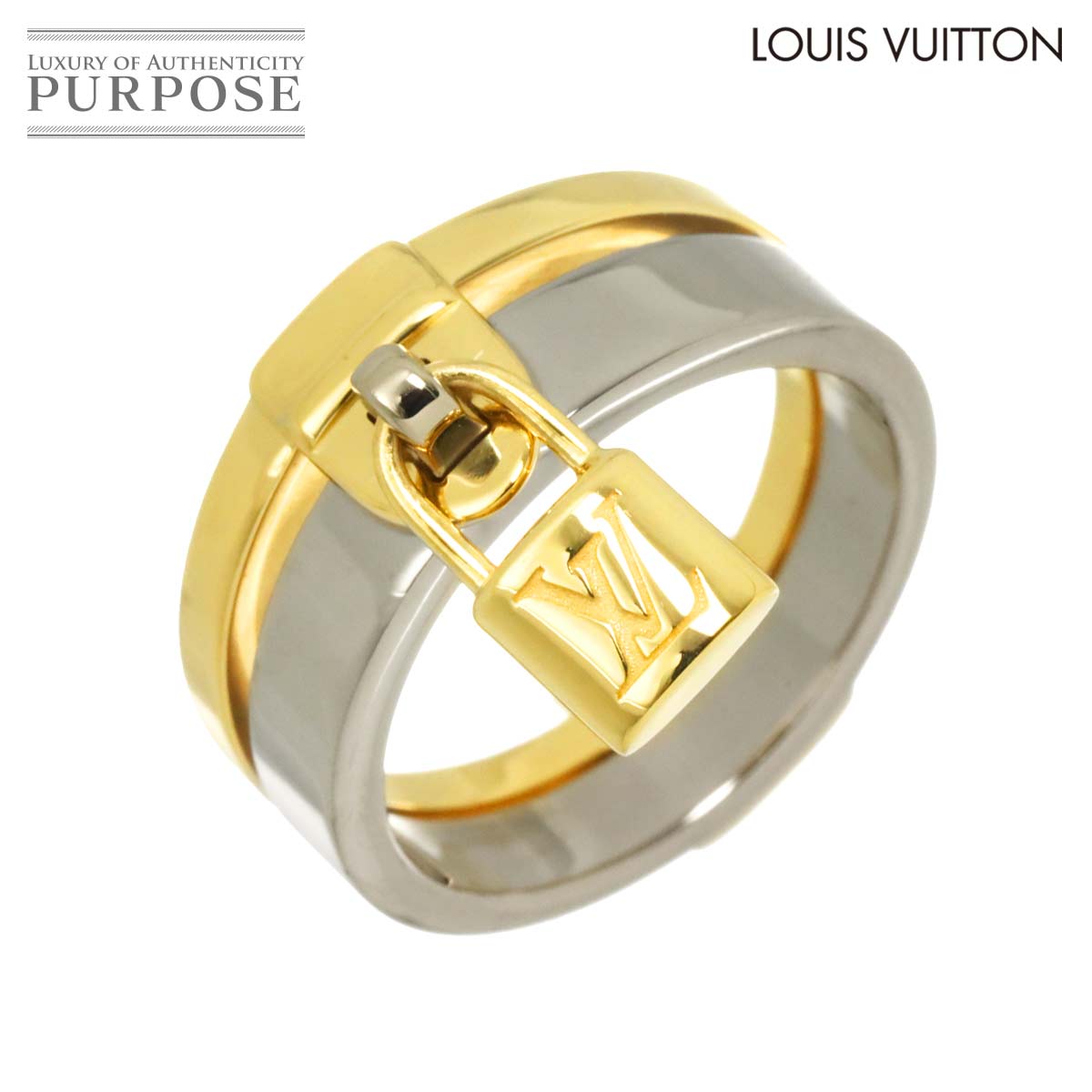 LOUIS VUITTON バーグ ロックイット #54 リング K18 YG WG 750 指輪 Berg Lockit Ring ルイ ヴィトン 90328829