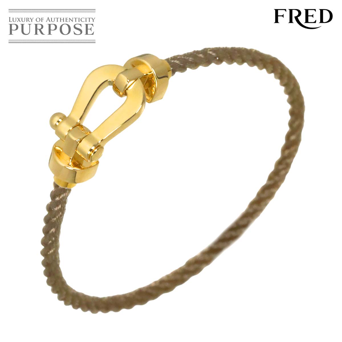 FRED フォース10 MM ブレスレット #14 ミディアム K18 YG イエローゴールド 750 ケーブル Force 10 Bracelet フレッド 90330416