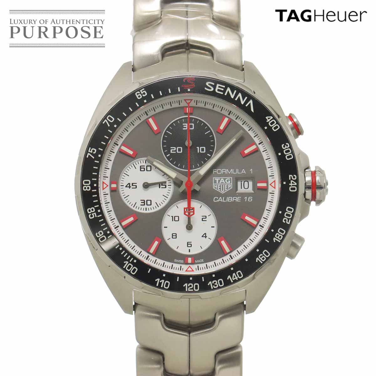 TAG Heuer カレラ コンビ WAS2151 メンズ 腕時計 デイト シルバー