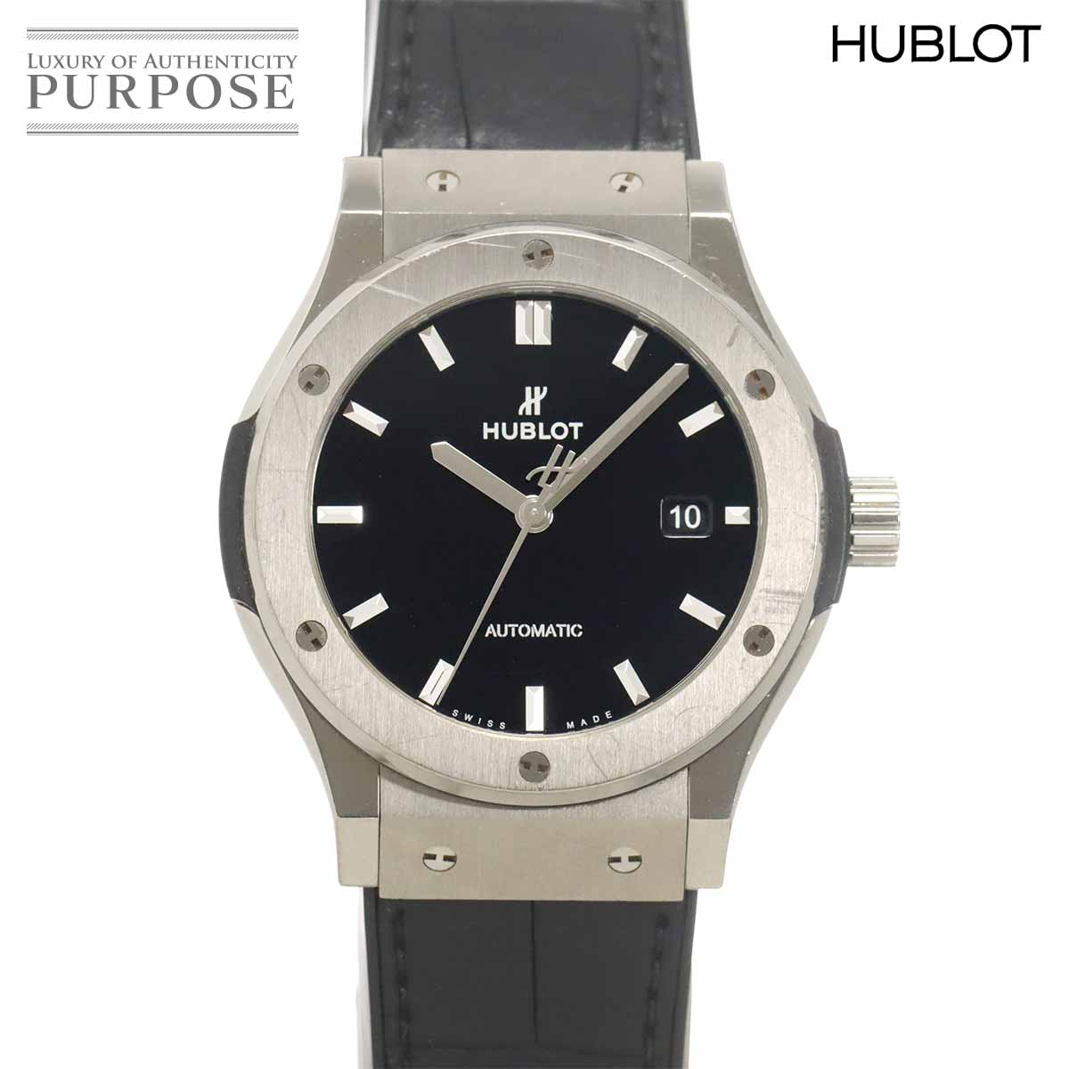 HUBLOT クラシックフュージョン チタニウム 542 NX 1270 LR デイト メンズ 腕時計 ブラック オートマ 自動巻き Classic fusion ウブロ 90336368