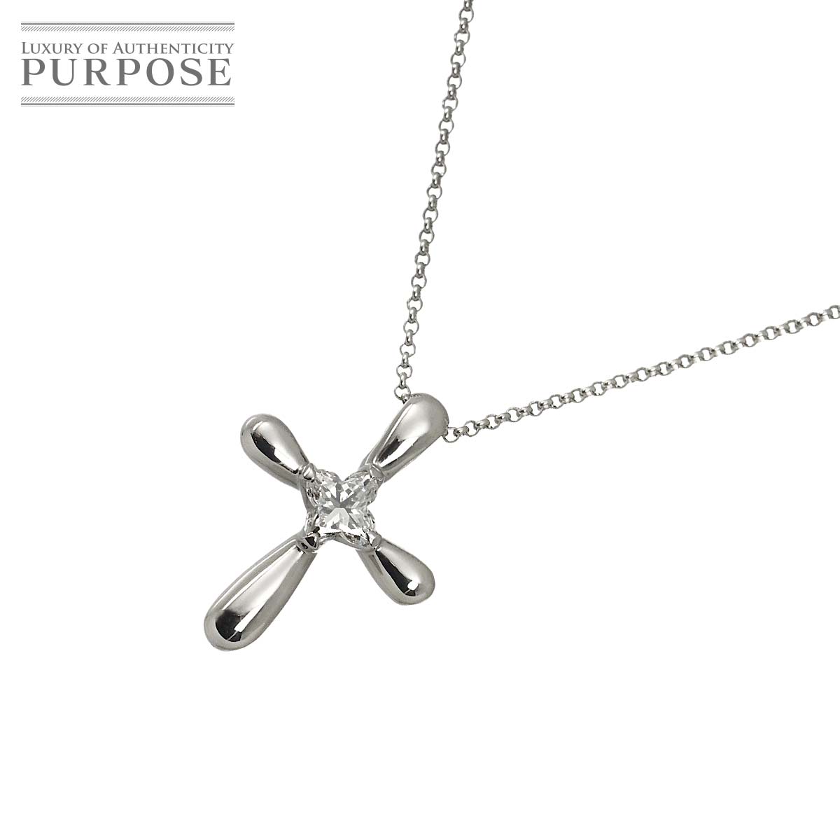 ダイヤ 0.353ct ネックレス 41cm Pt プラチナ Diamond Necklace 90330789