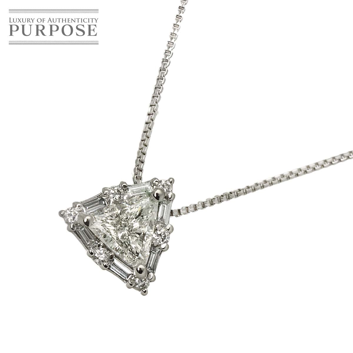 ダイヤ 0.502ct/0.19ct ネックレス 45.5cm Pt プラチナ Diamond Necklace 90333523