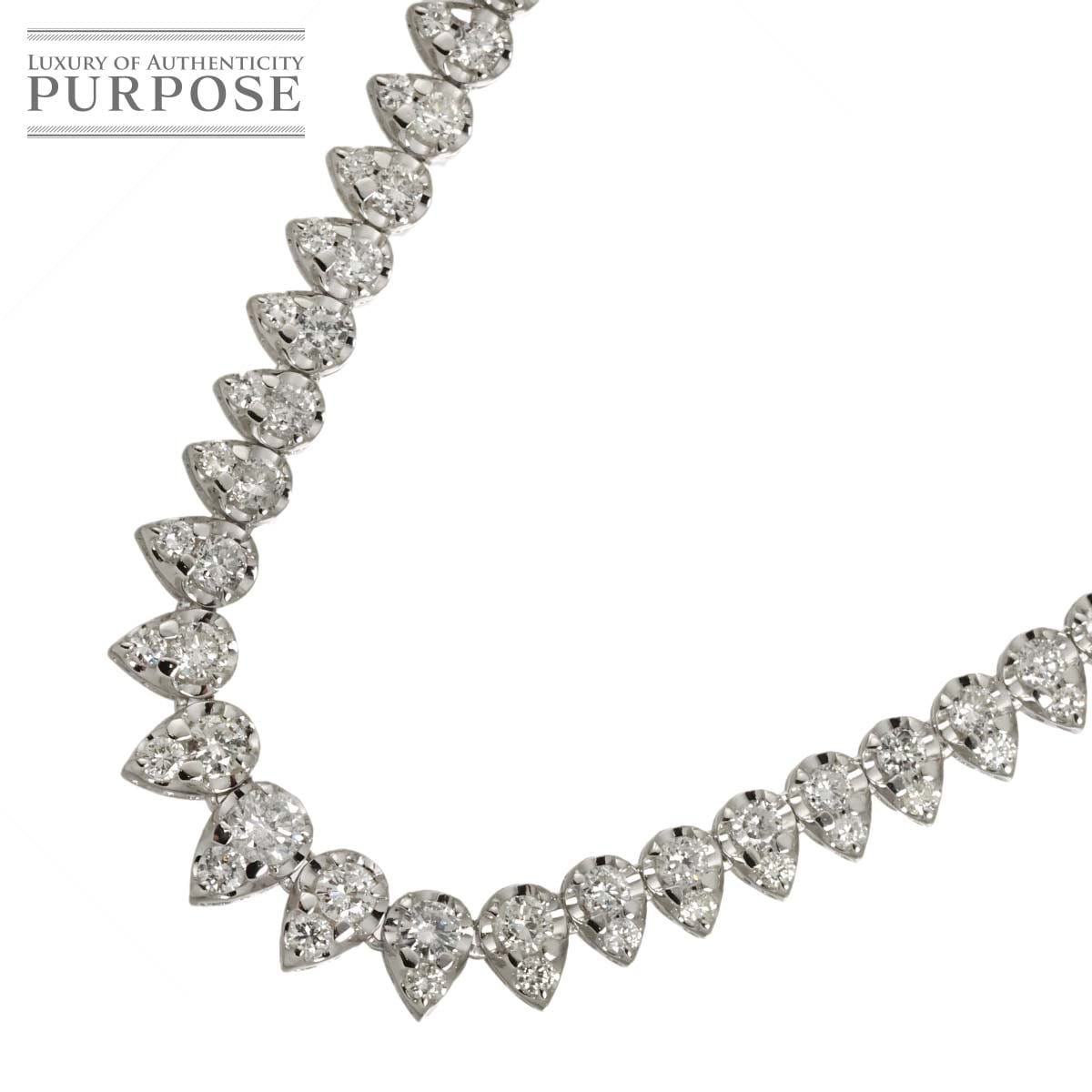 ダイヤ 5.18ct K18 WG ネックレス 43.5cm ホワイトゴールド 750 Diamond Necklace 90333420